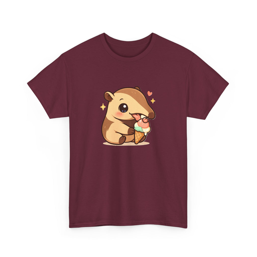 Cute Anteater Eating Ice Cream T-Shirt — Kawaii Animal Tee - Adult