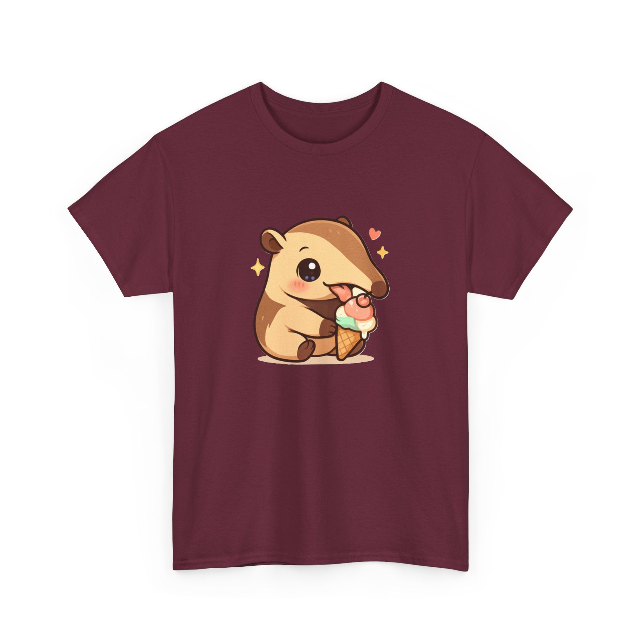 Cute Anteater Eating Ice Cream T-Shirt — Kawaii Animal Tee - Adult