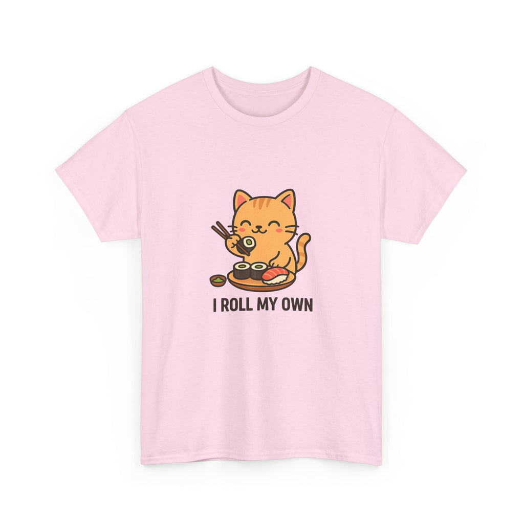 Cat Sushi T-Shirt — Cute 'I Roll My Own' Kawaii Sushi Cat Tee - Adult