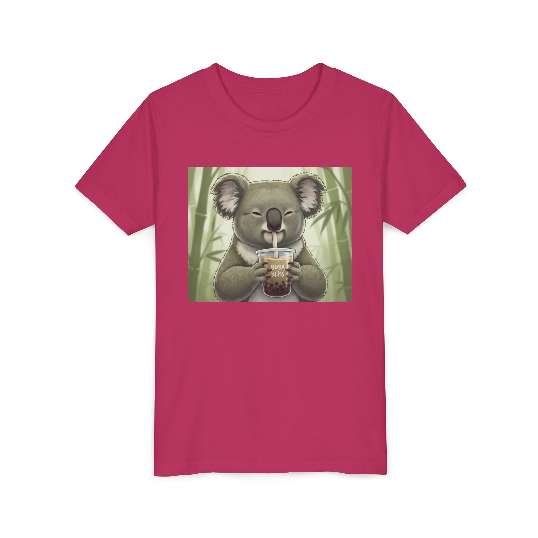 Kids Koala Boba Tea Time T‑Shirt — Cute Koala Drinking Bubble Tea Youth Tee - Kids