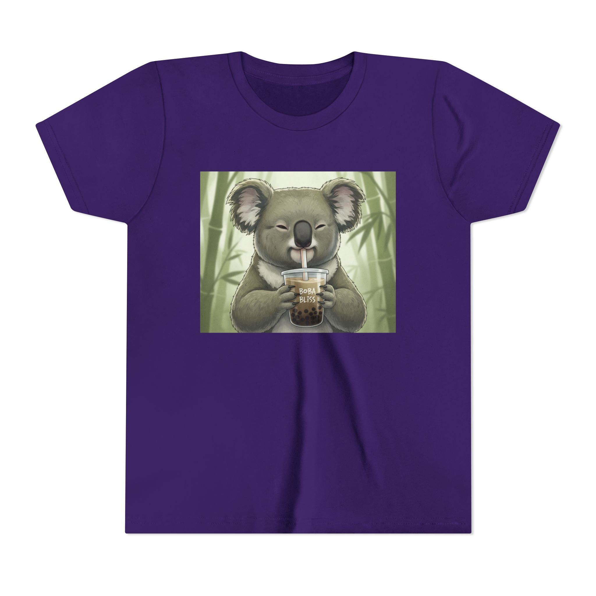 Kids Koala Boba Tea Time T‑Shirt — Cute Koala Drinking Bubble Tea Youth Tee - Kids