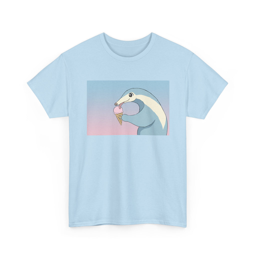 Anteater Eating Ice Cream T-Shirt — Cute Pastel Animal Graphic Tee - Adult