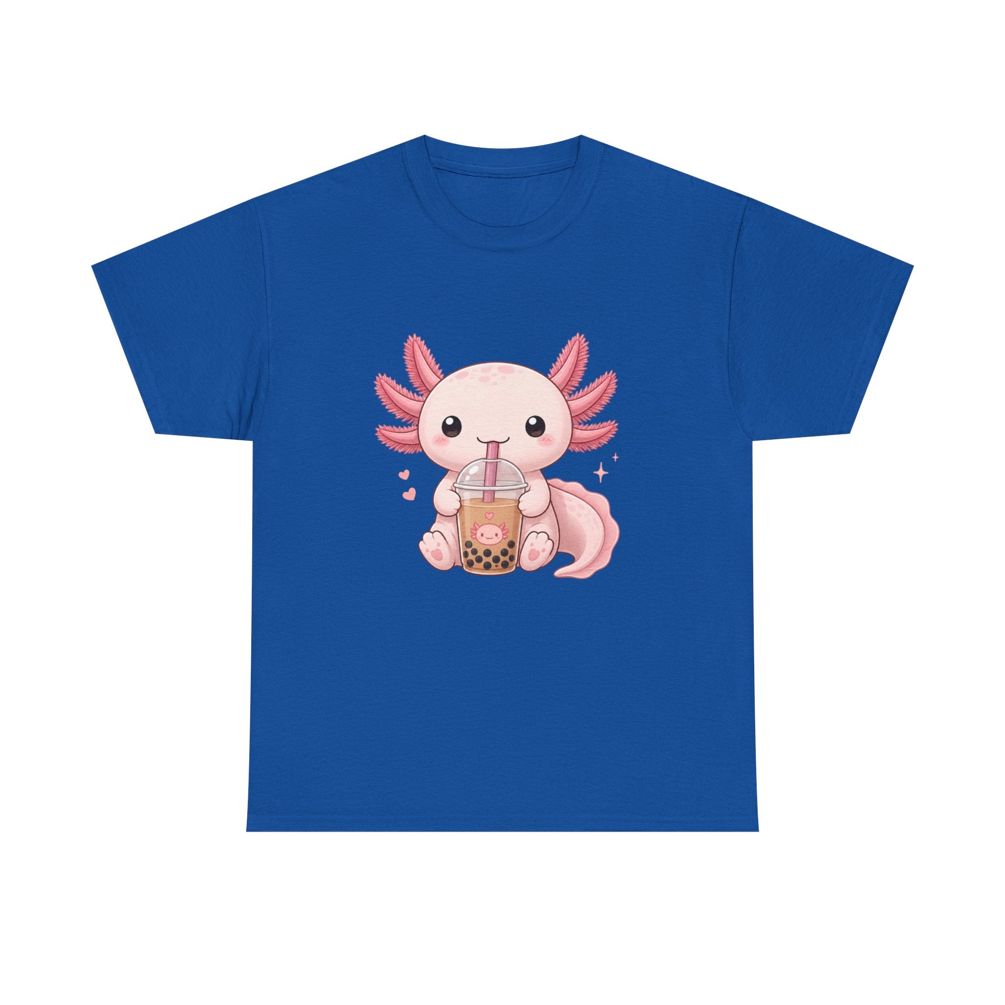 Axolotl Drinking Bubble Tea T-Shirt — Cute Kawaii Boba Tee - Adult