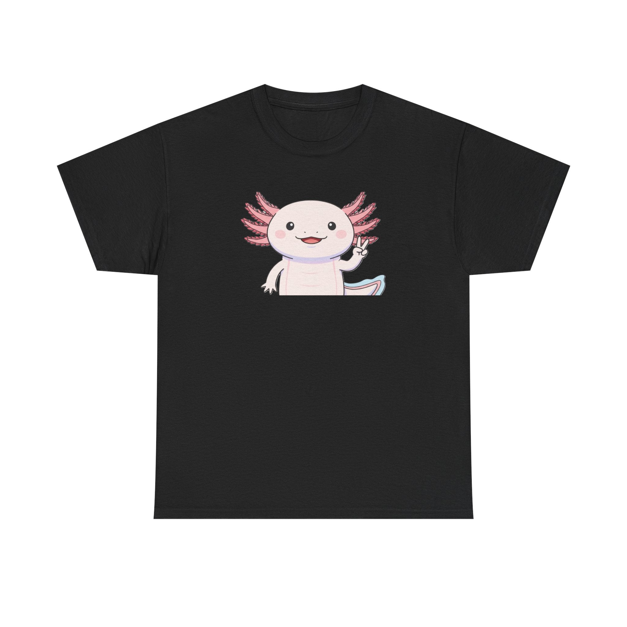Axolotl Cute Cartoon T‑Shirt — Adorable Pink Axolotl Graphic Tee - Adult