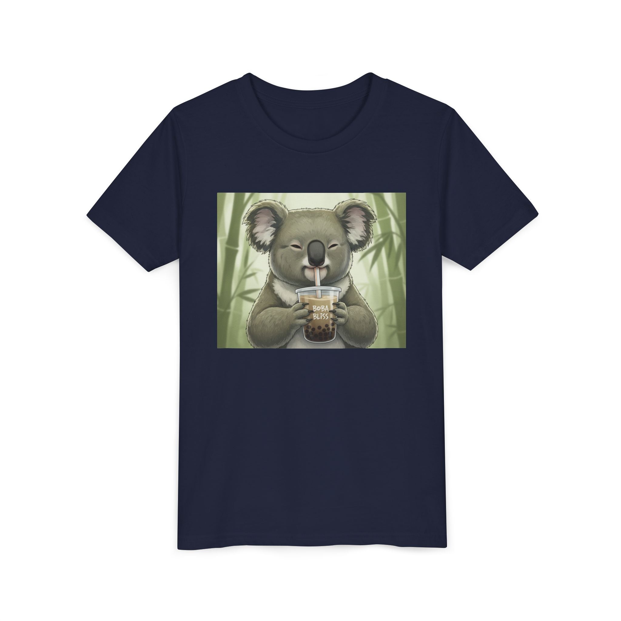 Kids Koala Boba Tea Time T‑Shirt — Cute Koala Drinking Bubble Tea Youth Tee - Kids
