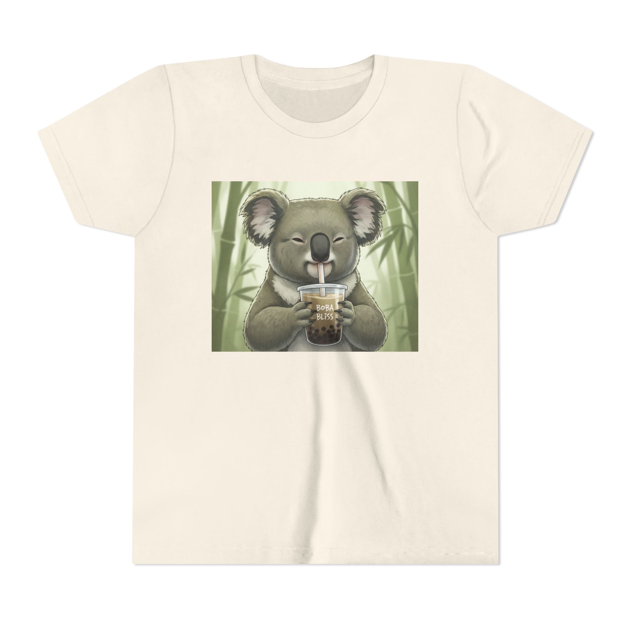 Kids Koala Boba Tea Time T‑Shirt — Cute Koala Drinking Bubble Tea Youth Tee - Kids