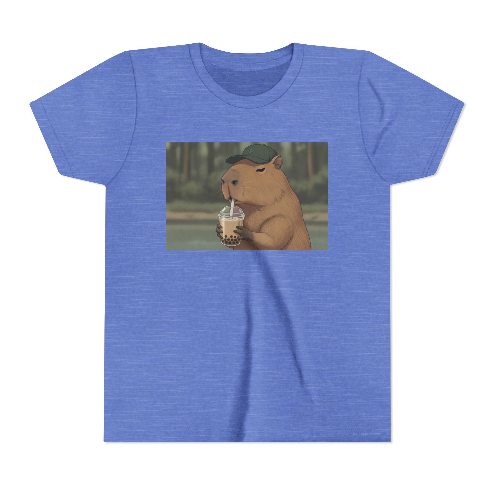 Capybara Drinking Boba Tea Youth Tee — Cute Kawaii Bubble Shirt for Kids - Kids