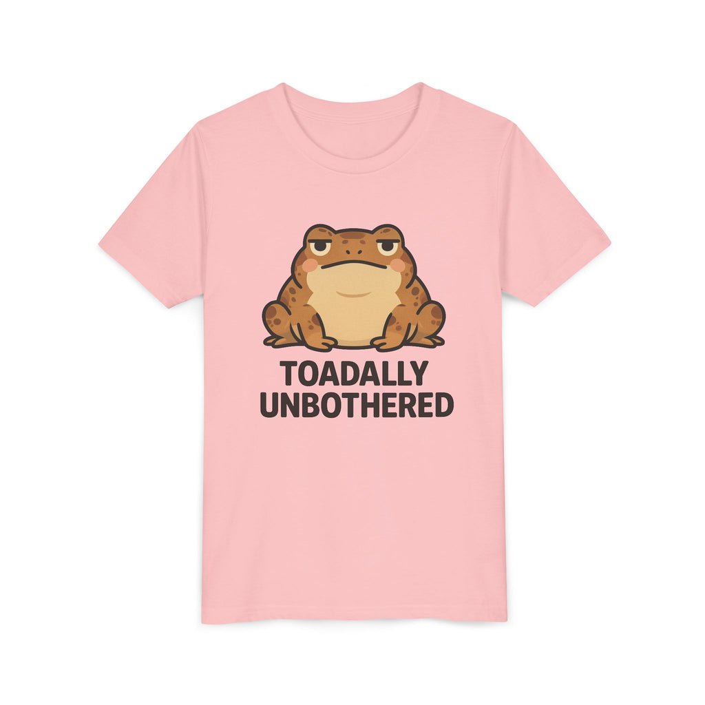 Youth Tee — 'Toadally Unbothered' Cute Frog Graphic Shirt for Kids