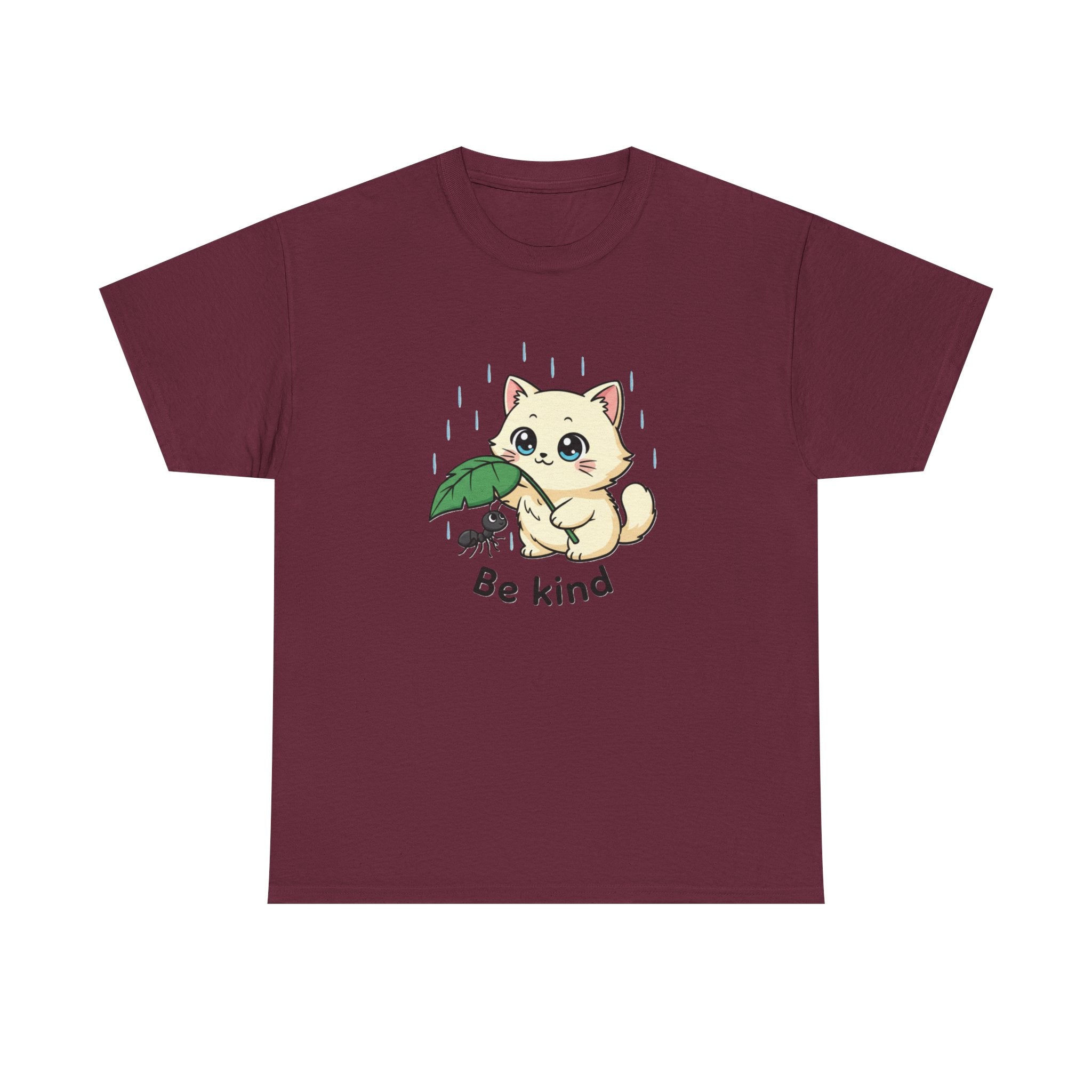 Be Kind Kitten T-Shirt — Cute Cat and Ant Illustration Tee - Adult