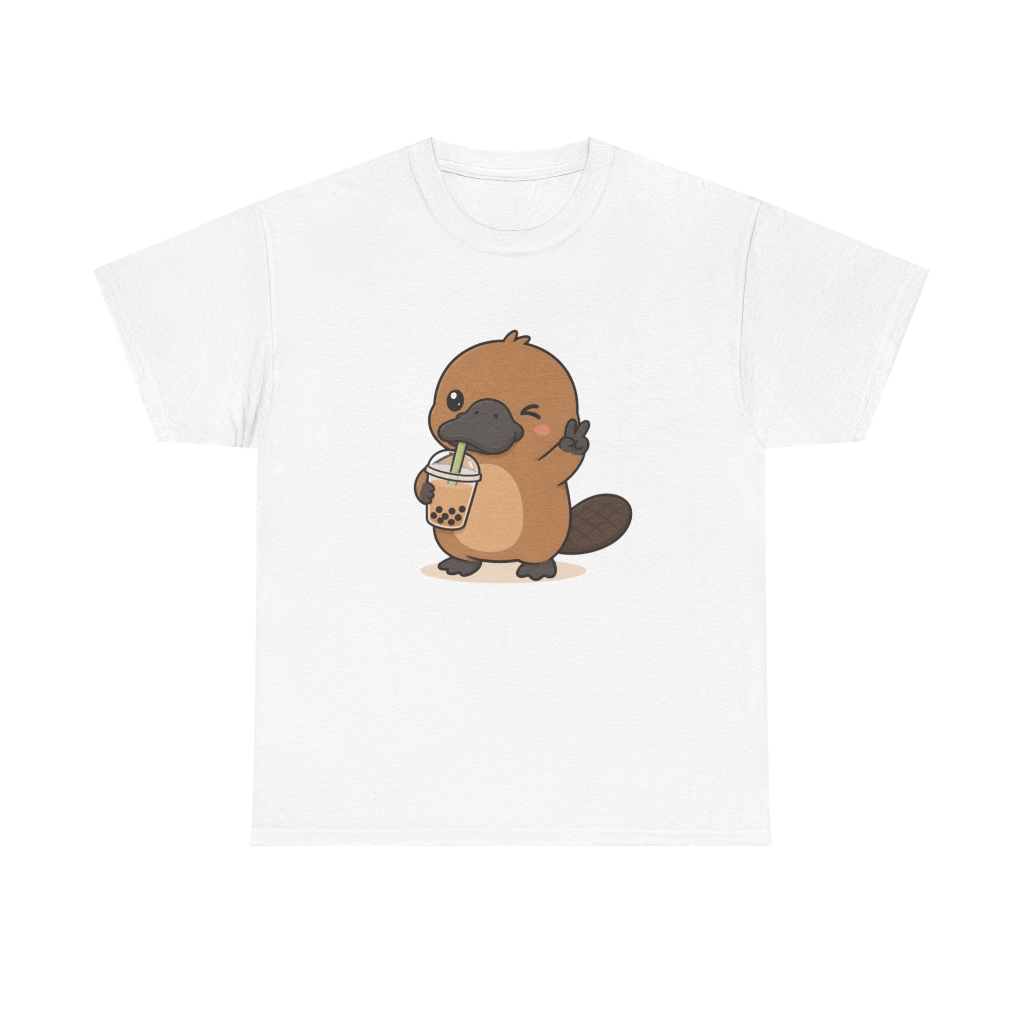 Cute Platypus Bubble Tea T‑Shirt - Adult