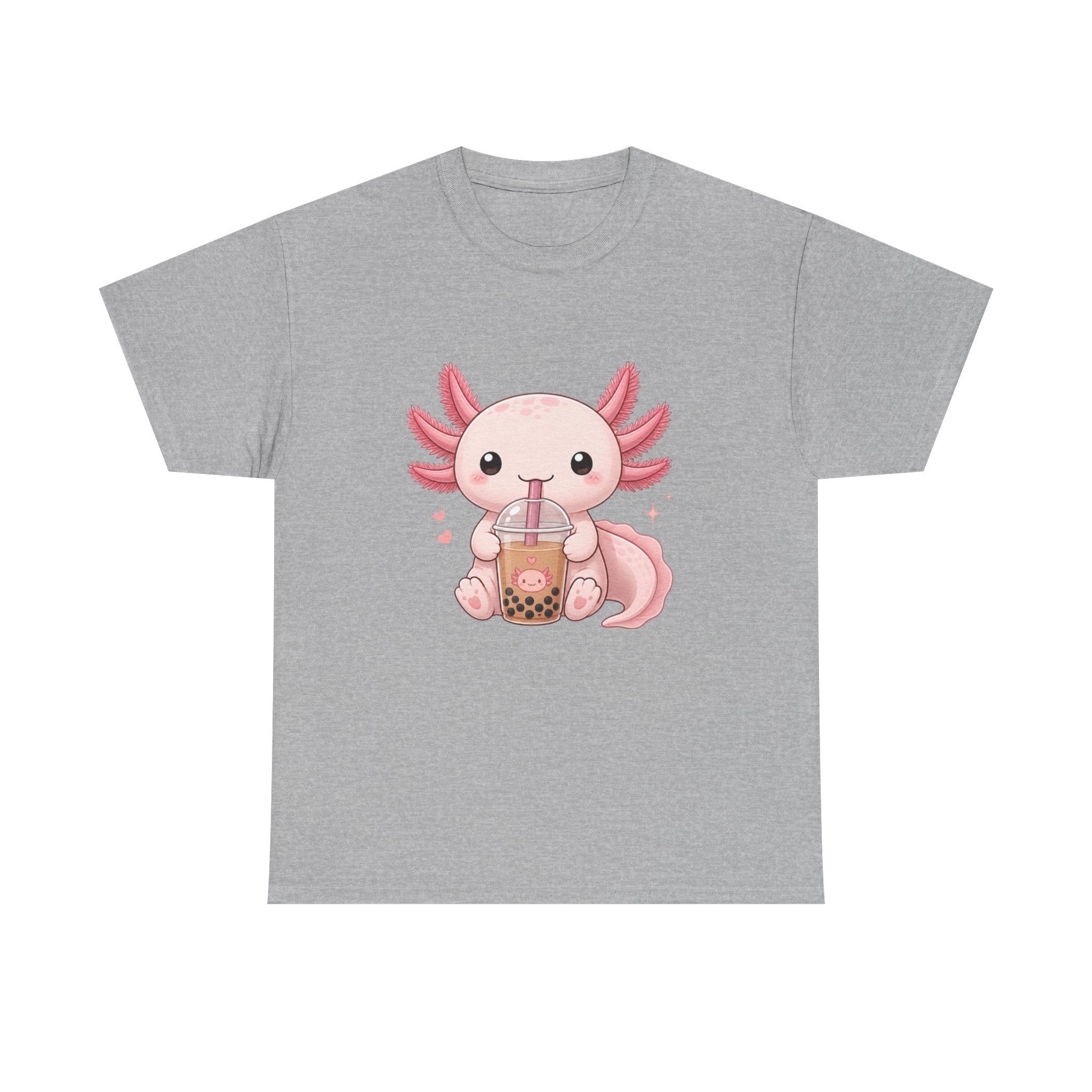 Axolotl Drinking Bubble Tea T-Shirt — Cute Kawaii Boba Tee - Adult