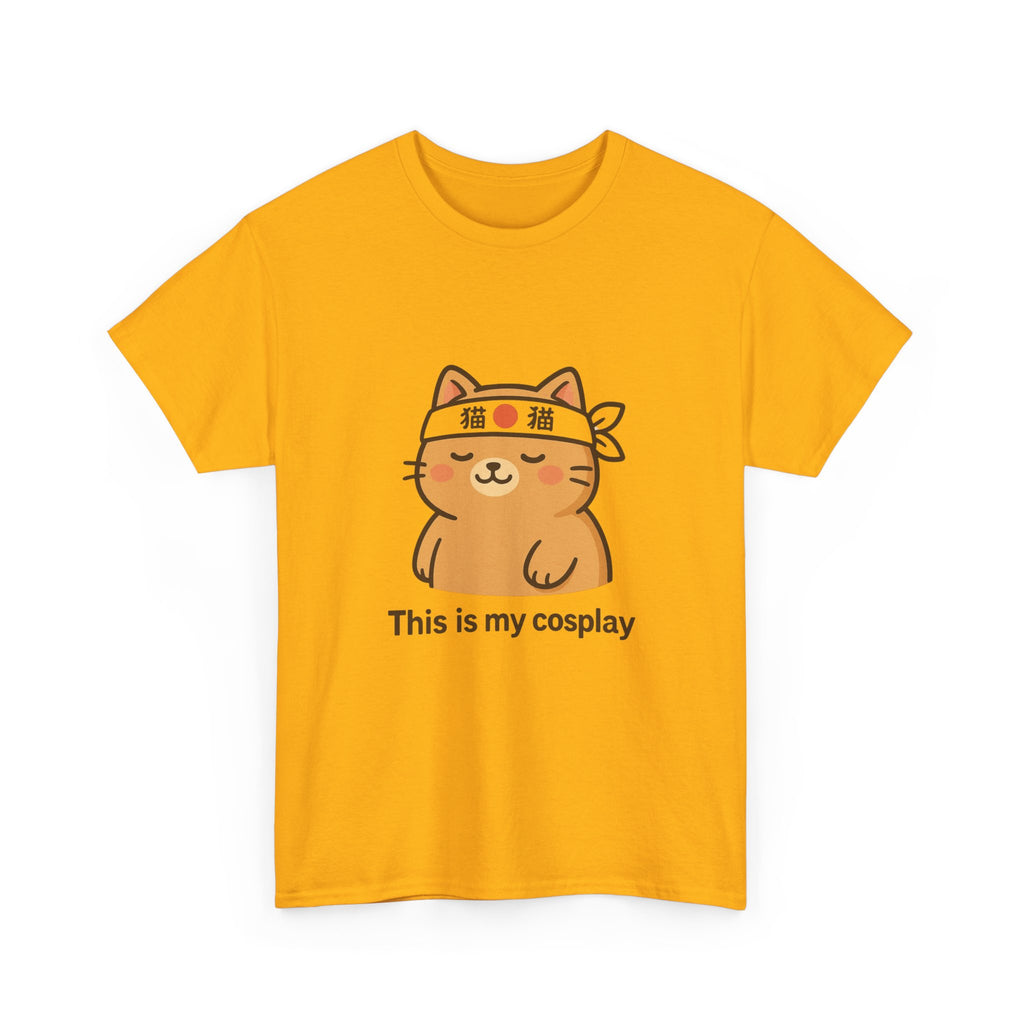 Cat Cosplay T‑Shirt — Cute Kawaii Cat Wearing Hachimaki "This is my cosplay" - Adult