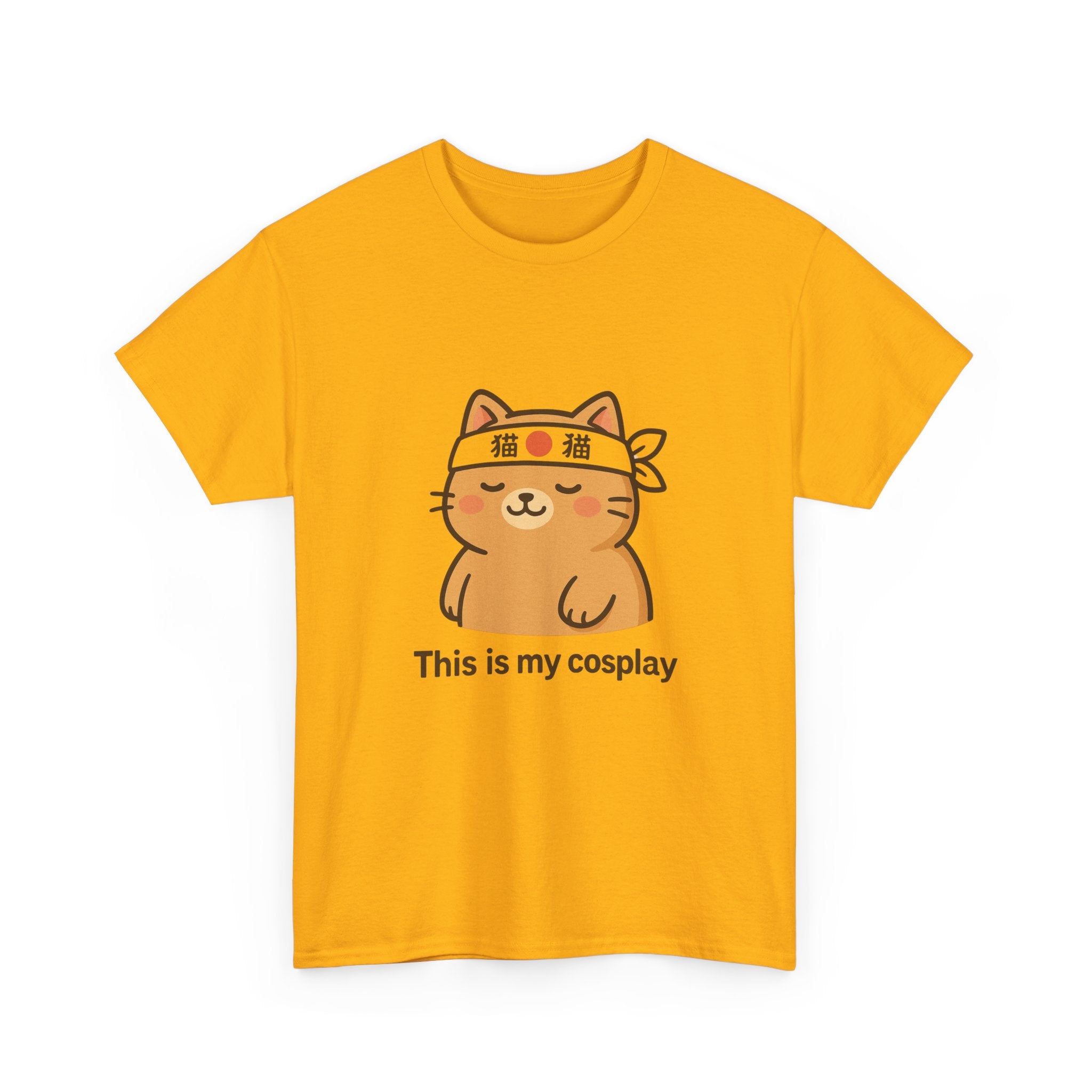Cat Cosplay T‑Shirt — Cute Kawaii Cat Wearing Hachimaki "This is my cosplay" - Adult