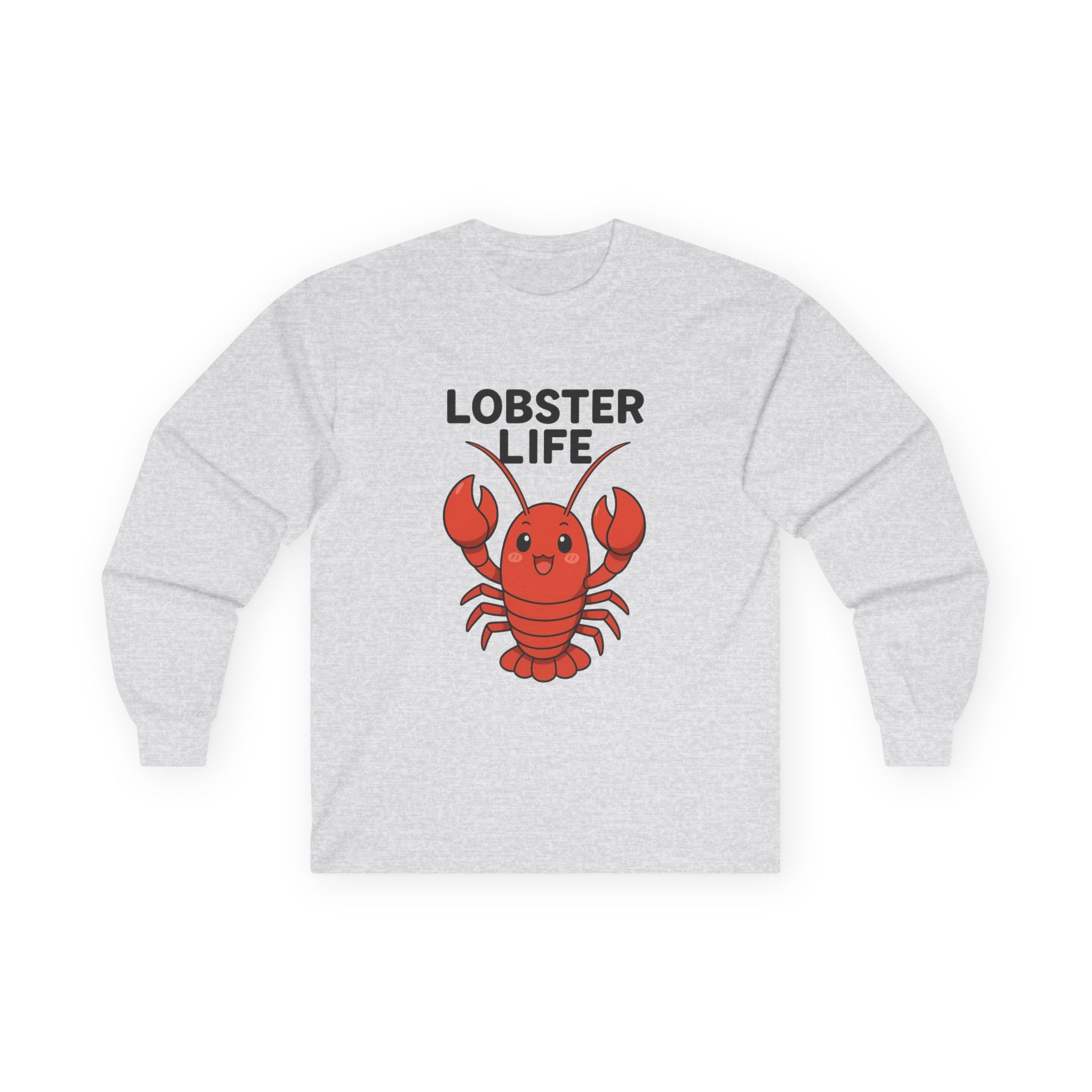 Lobster Life Long Sleeve Tee — Cute Red Lobster Graphic Shirt - Adult