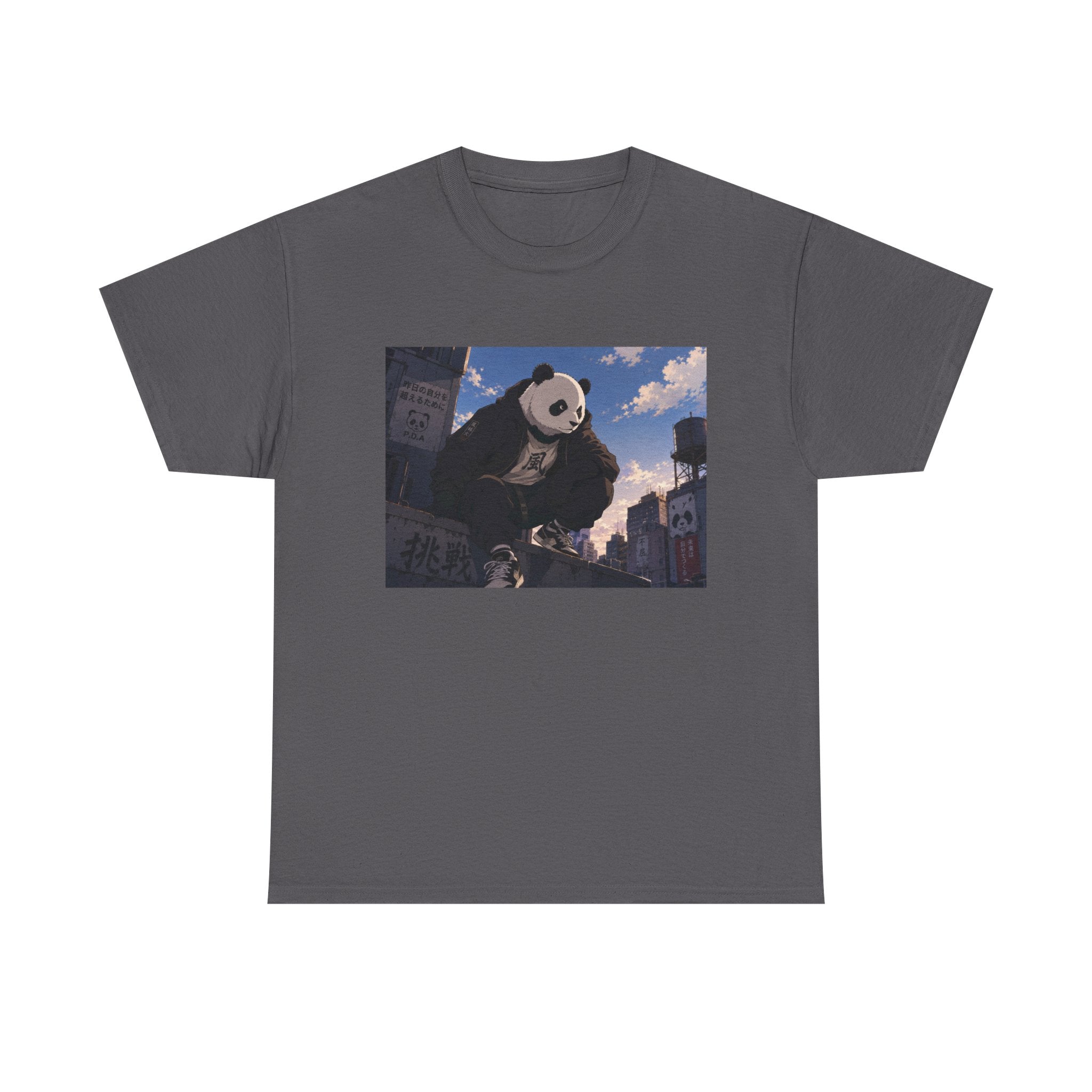 Giant Panda Cityscape Tee – Cute Urban Animal Graphic T-Shirt - Adult