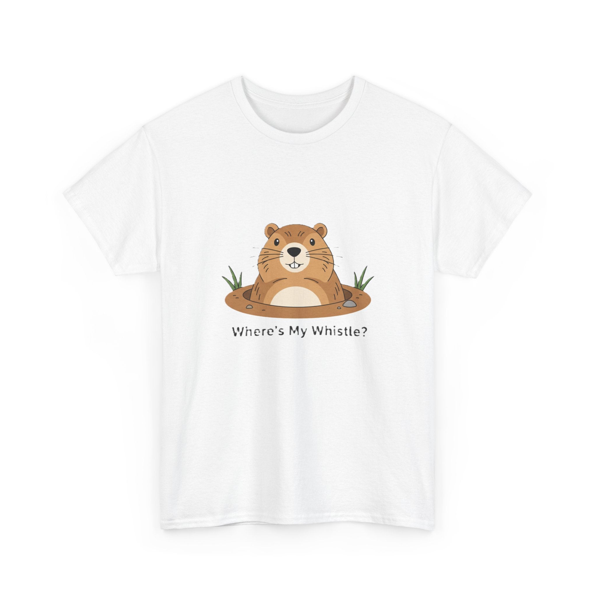 Groundhog Day Tee — "Where's My Whistle?" Cute Groundhog Whistle Pig Graphic T-Shirt - Adult