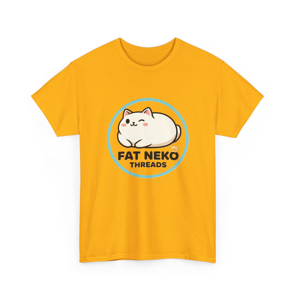 Cute Fat Neko Threads T-Shirt — Kawaii Cat Logo Tee - Adult