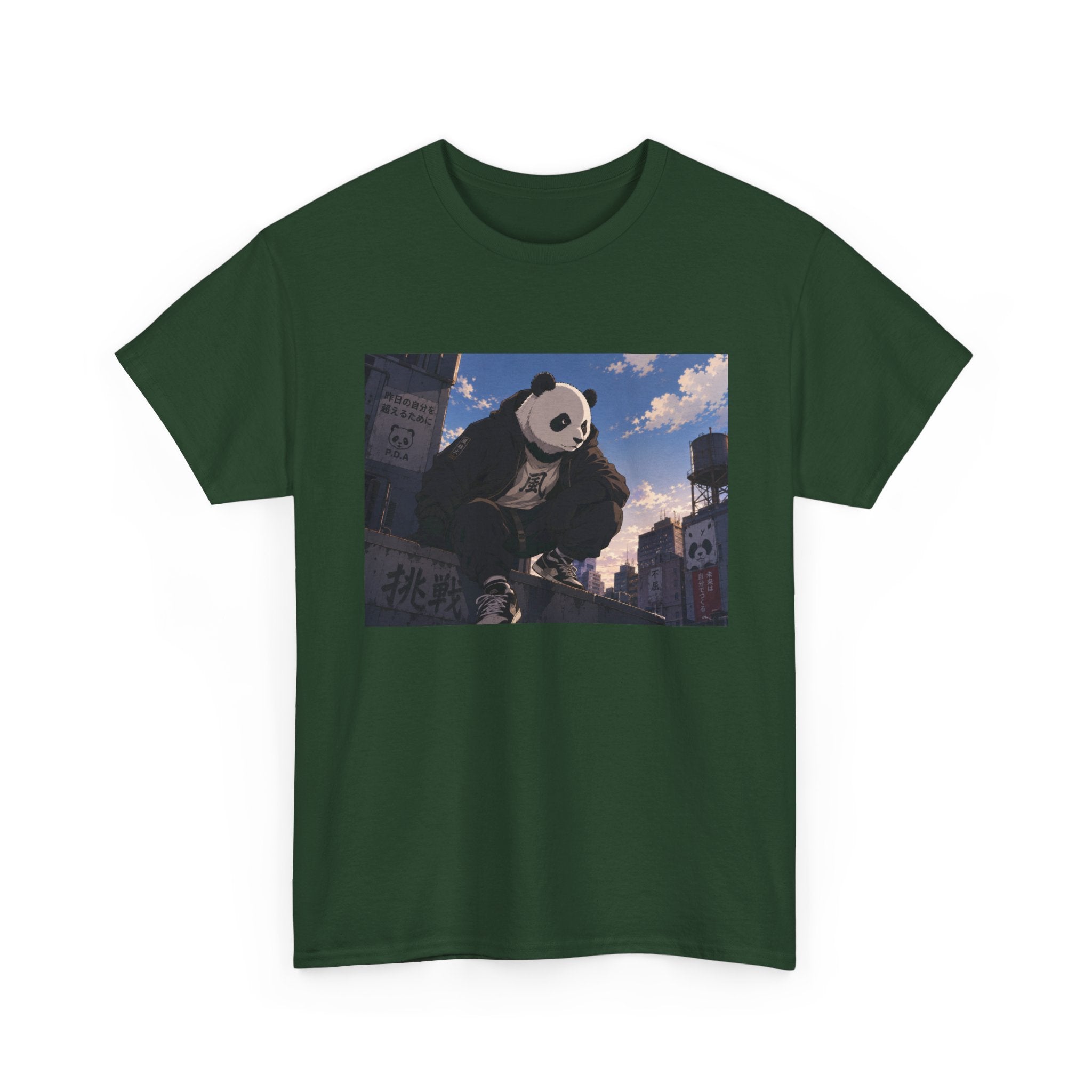 Giant Panda Cityscape Tee – Cute Urban Animal Graphic T-Shirt - Adult