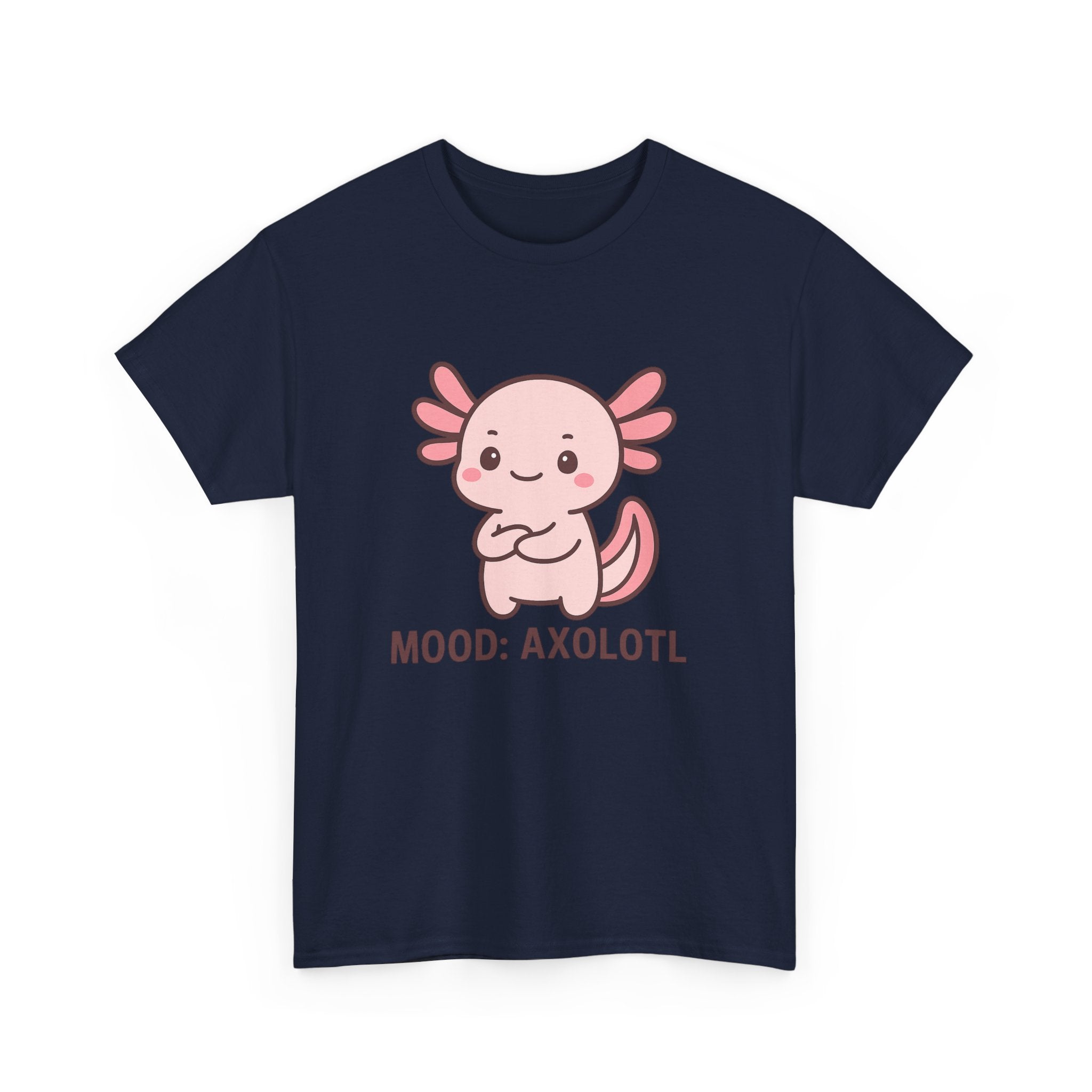 Axolotl Mood Tee — Cute Pink Axolotl Salamander Graphic T-Shirt - Adult