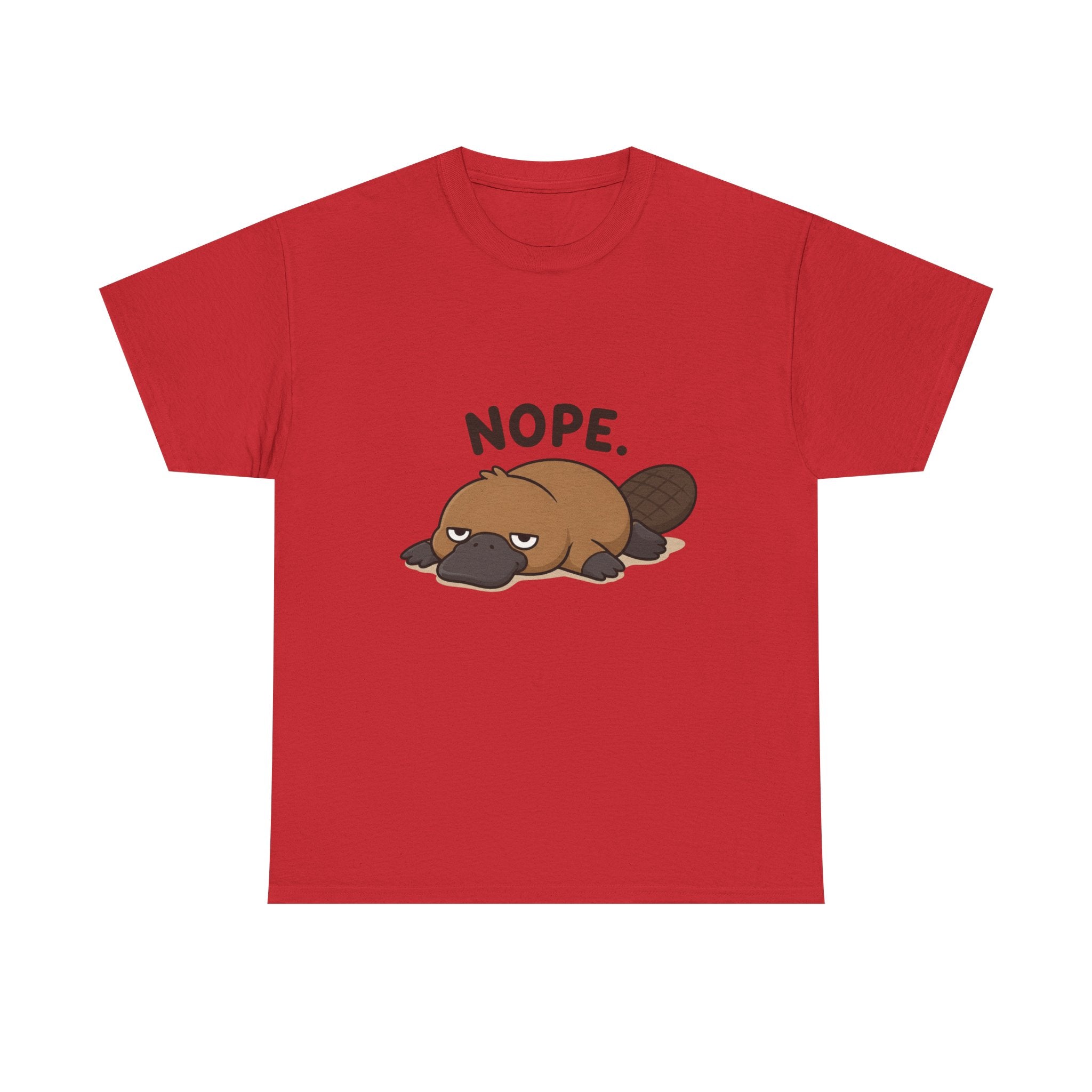 Nope Platypus T-Shirt — Cute Lazy Platypus Graphic Tee - Adult