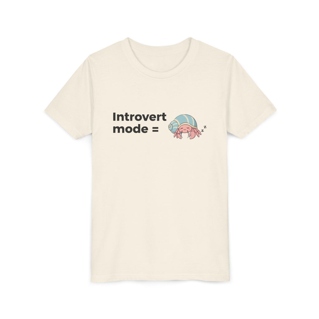 Youth Tee — "Introvert Mode" Cute Shell Crab Graphic Kid's T-Shirt