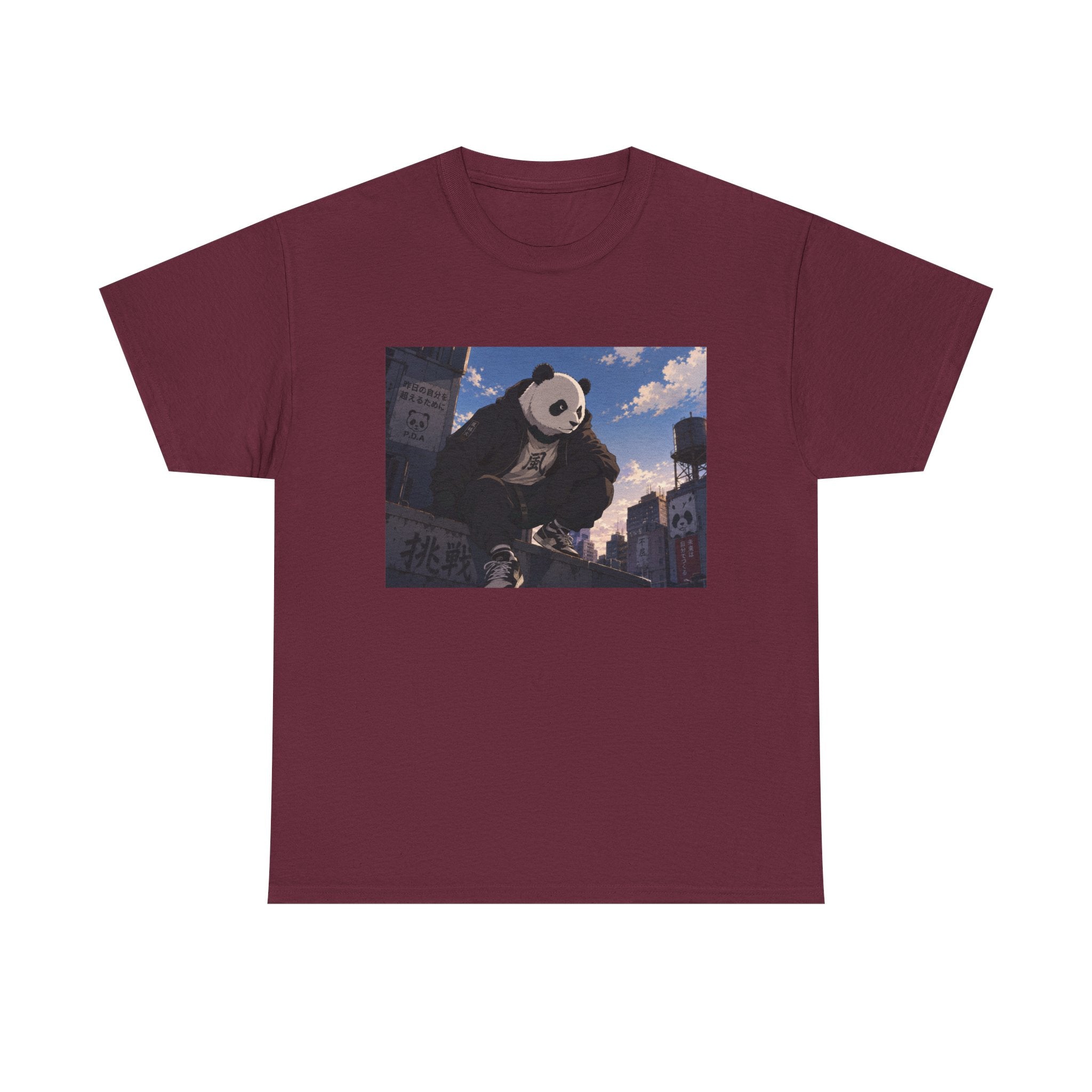 Giant Panda Cityscape Tee – Cute Urban Animal Graphic T-Shirt - Adult