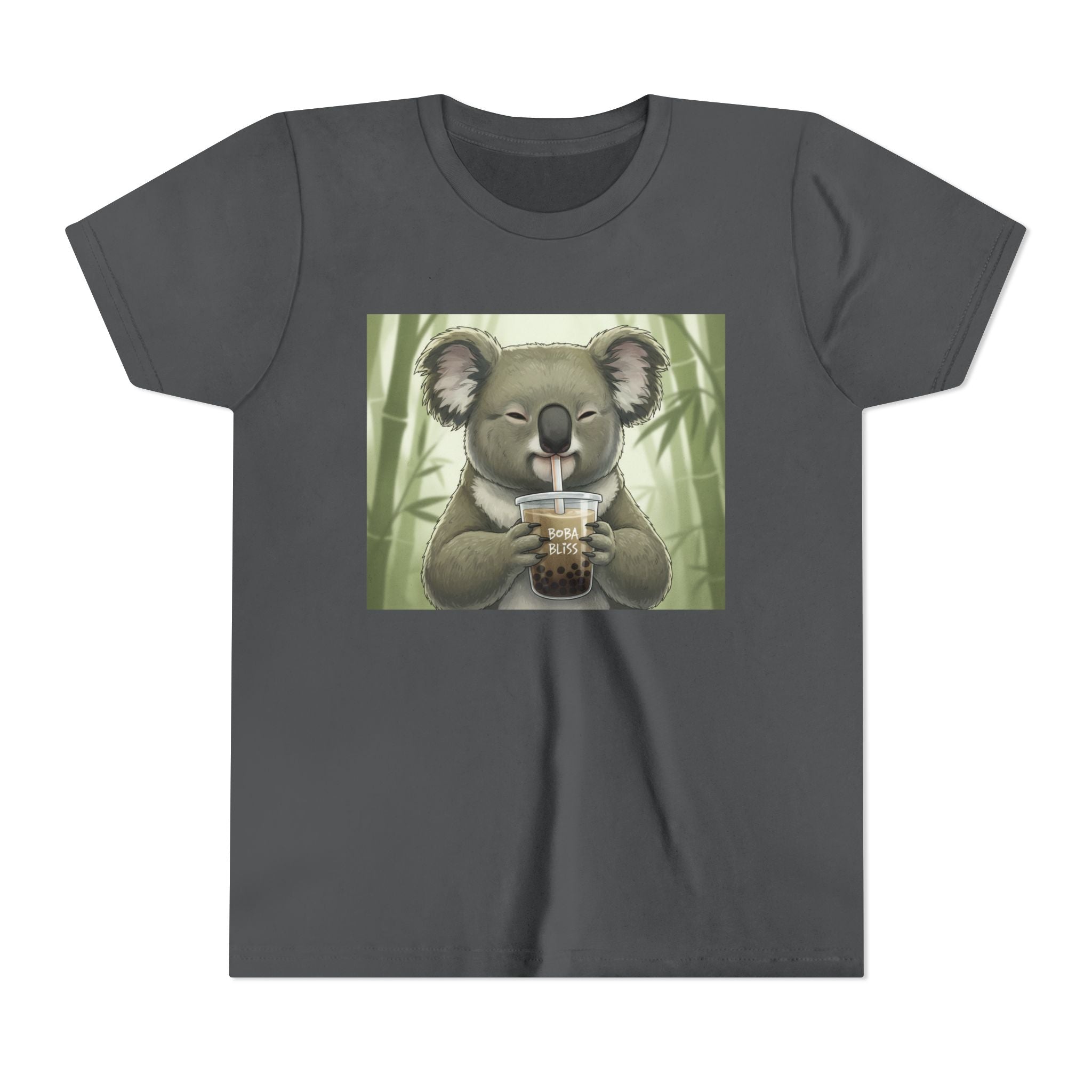 Kids Koala Boba Tea Time T‑Shirt — Cute Koala Drinking Bubble Tea Youth Tee - Kids