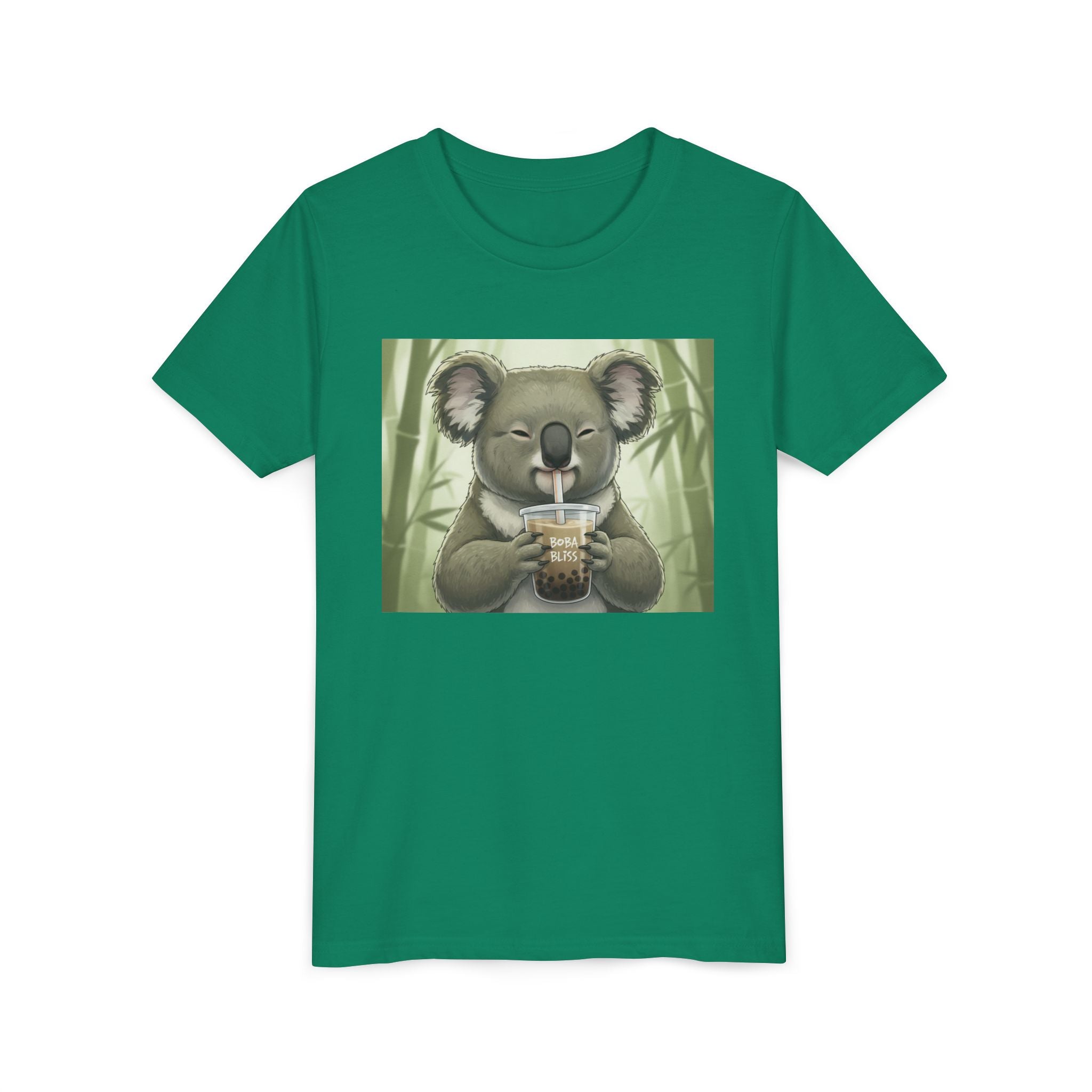 Kids Koala Boba Tea Time T‑Shirt — Cute Koala Drinking Bubble Tea Youth Tee - Kids