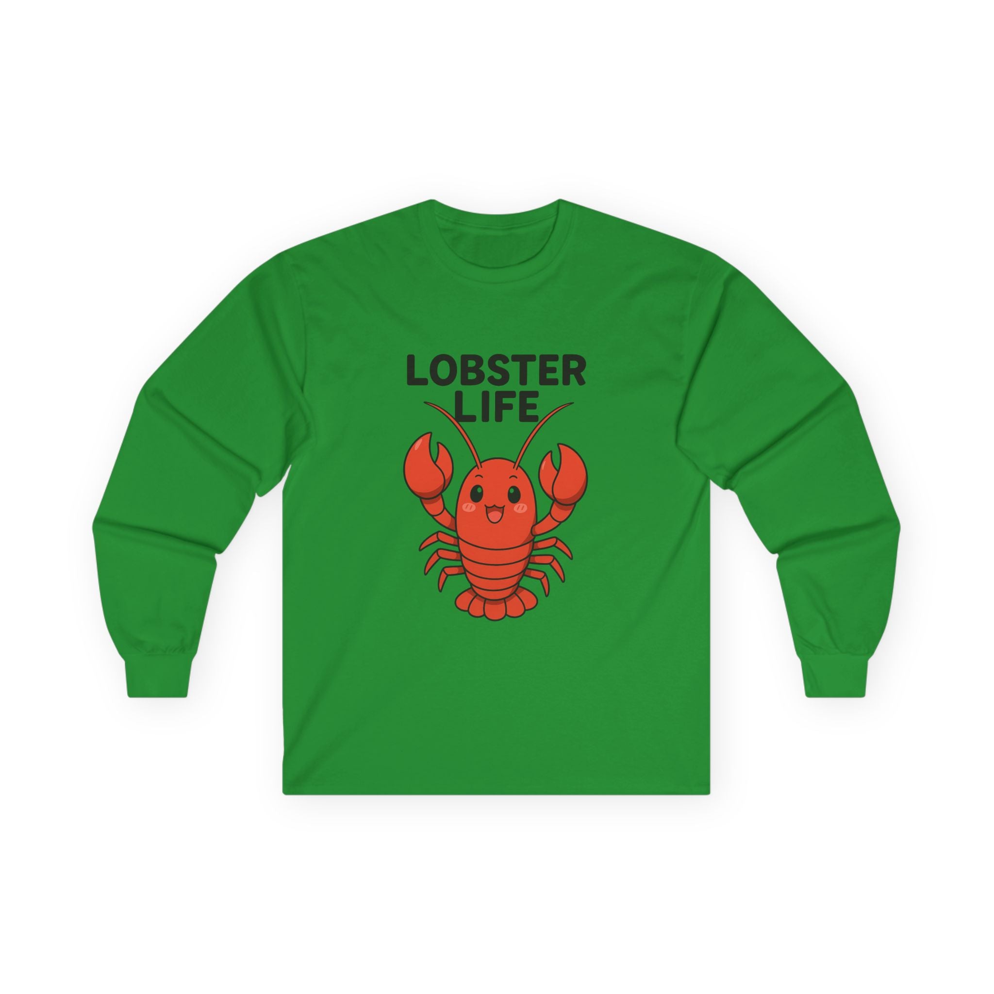 Lobster Life Long Sleeve Tee — Cute Red Lobster Graphic Shirt - Adult