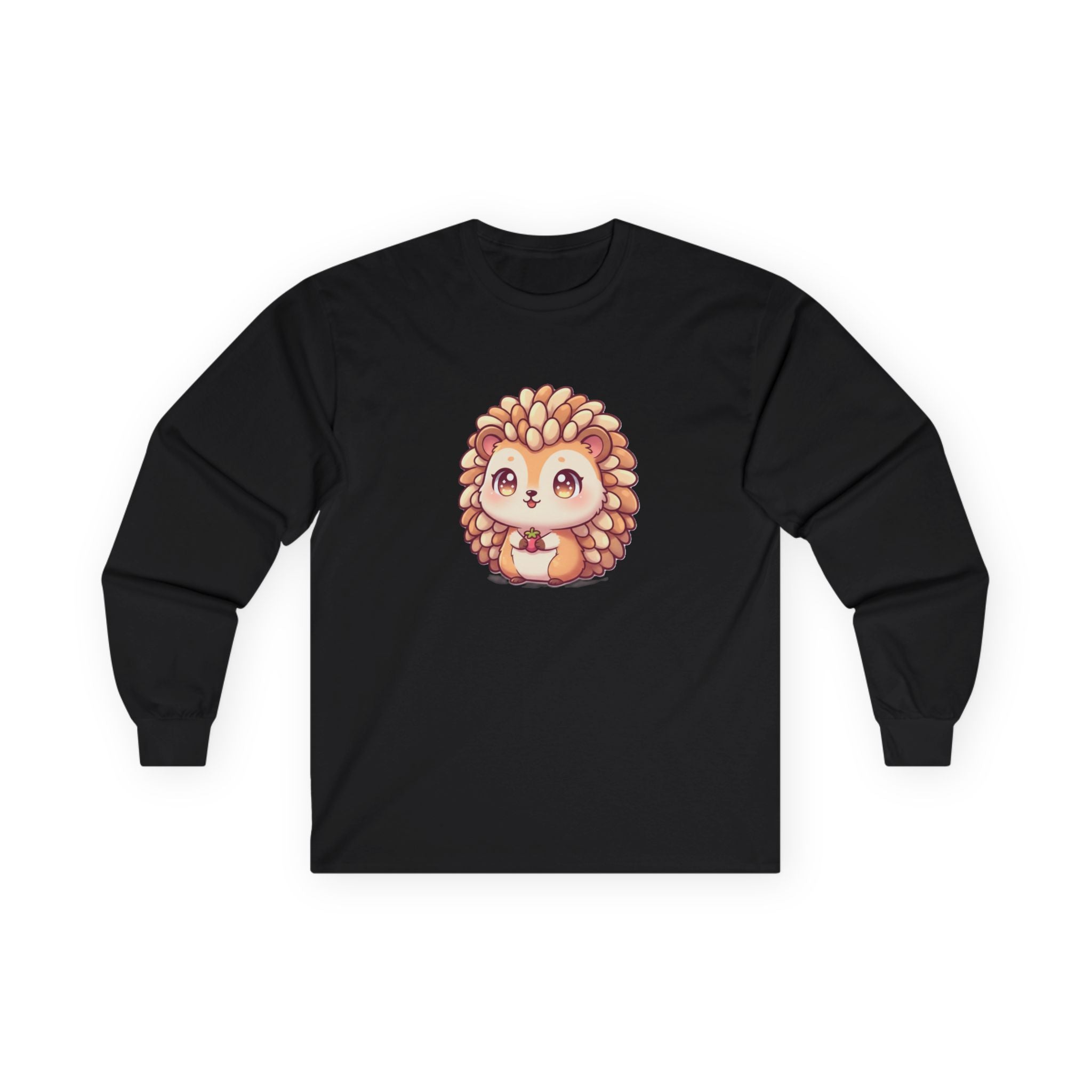 Cute Hedgehog Long Sleeve Tee — Adorable Kawaii Animal Shirt - Adult