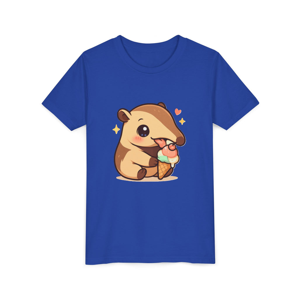 Cute Anteater Kids Tee – Kawaii Anteater Eating Ice Cream T-Shirt for Toddlers & Children
