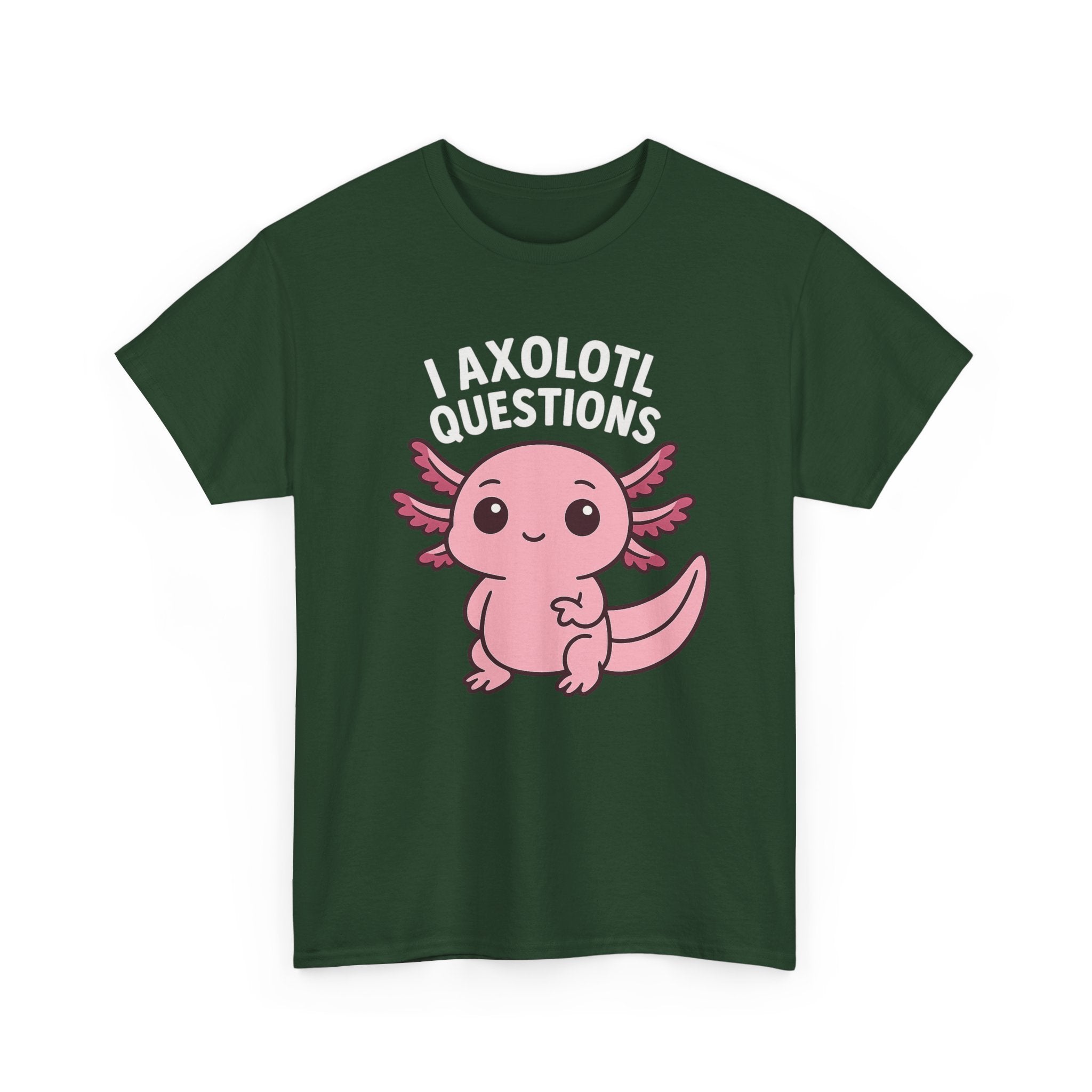 Axolotl Cute Tee — "I Axolotl Questions" Funny Pink Axolotl Graphic T-Shirt - Adult