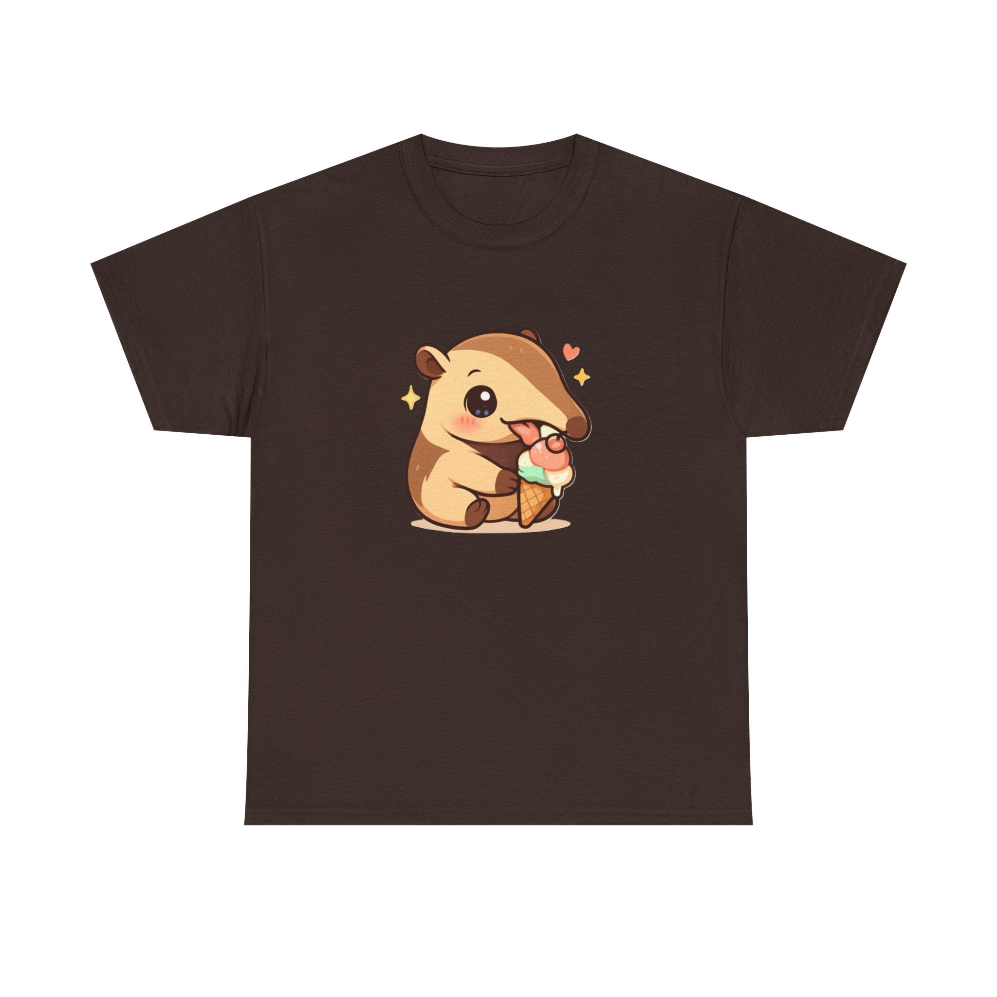 Cute Anteater Eating Ice Cream T-Shirt — Kawaii Animal Tee - Adult
