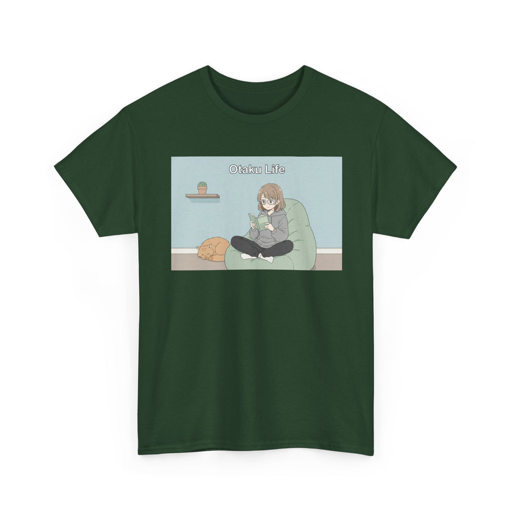 Cozy Cat Girl Otaku Long Sleeve Tee - 'Chill Vibes' Anime Girl Relaxing Graphic T-Shirt