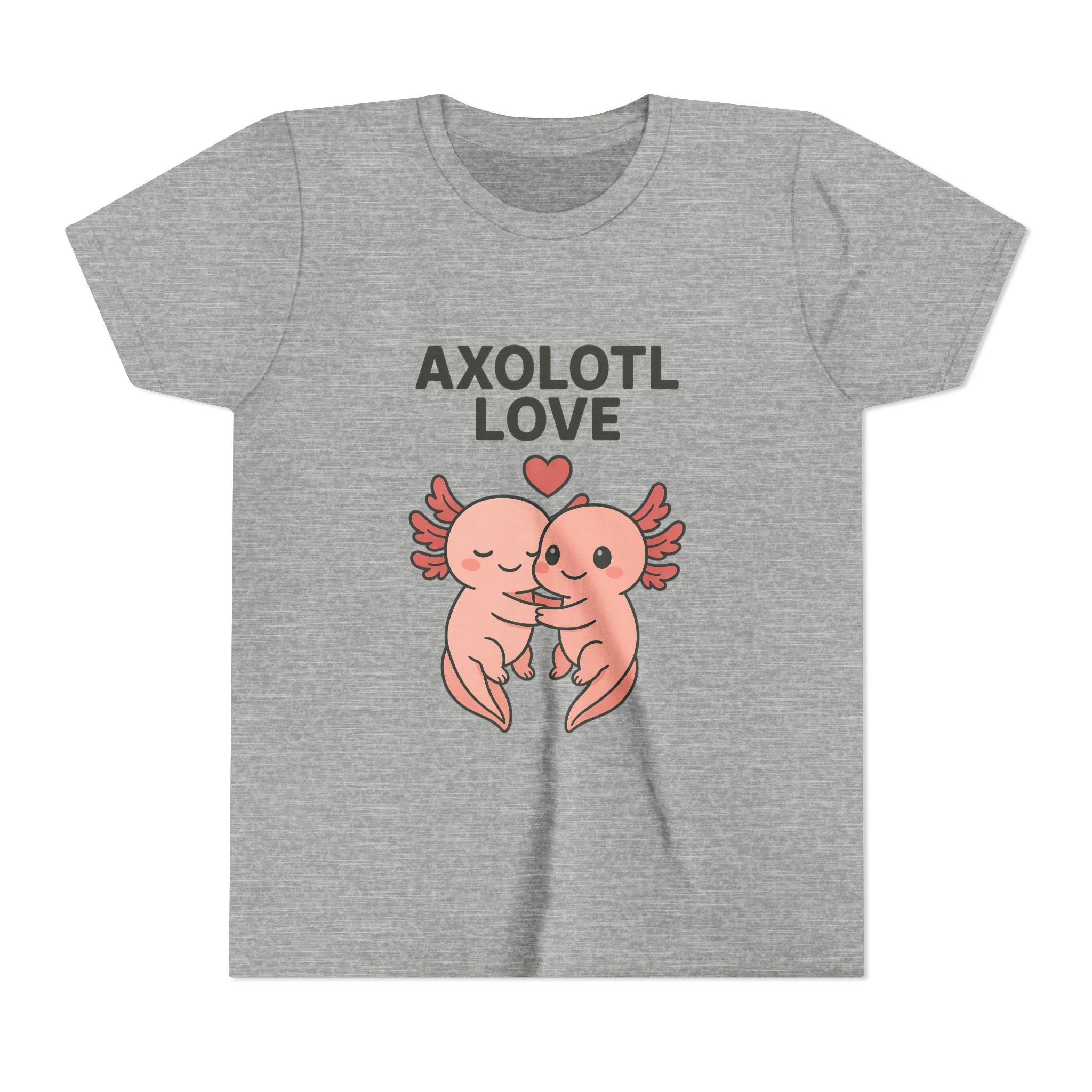 Axolotl Love Youth Tee – Cute Hugging Axolotl Salamander Kids Shirt - Kids