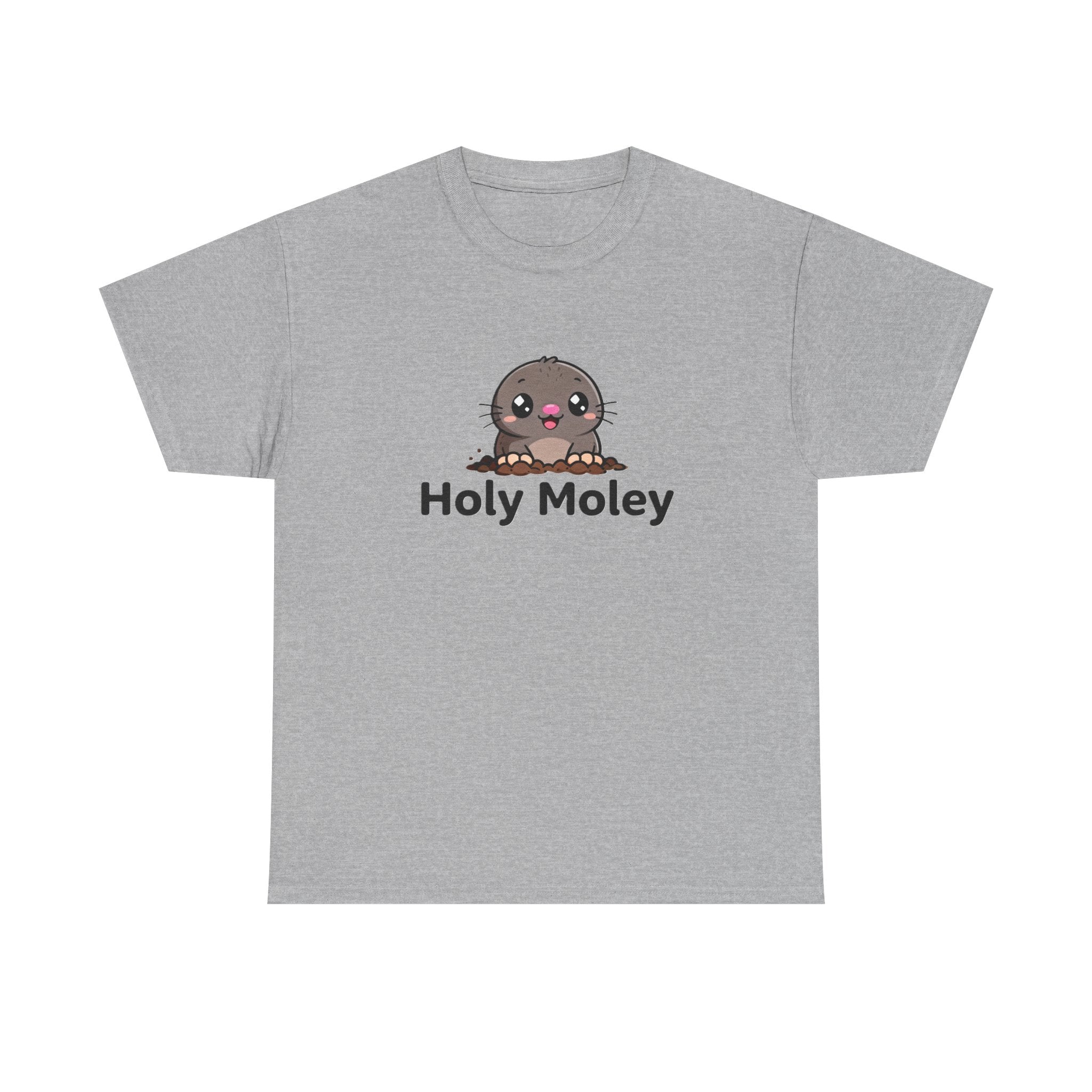Holy Moley Mole T-Shirt — Cute Cartoon Mole Tee with 'Holy Moley' Text - Adult