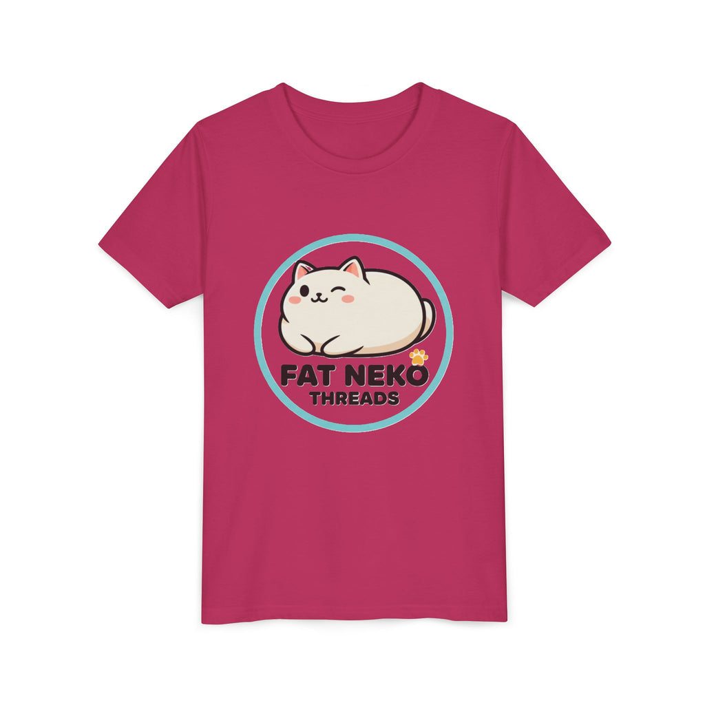 Youth Tee — Fat Neko Threads Cute Chubby Cat Logo