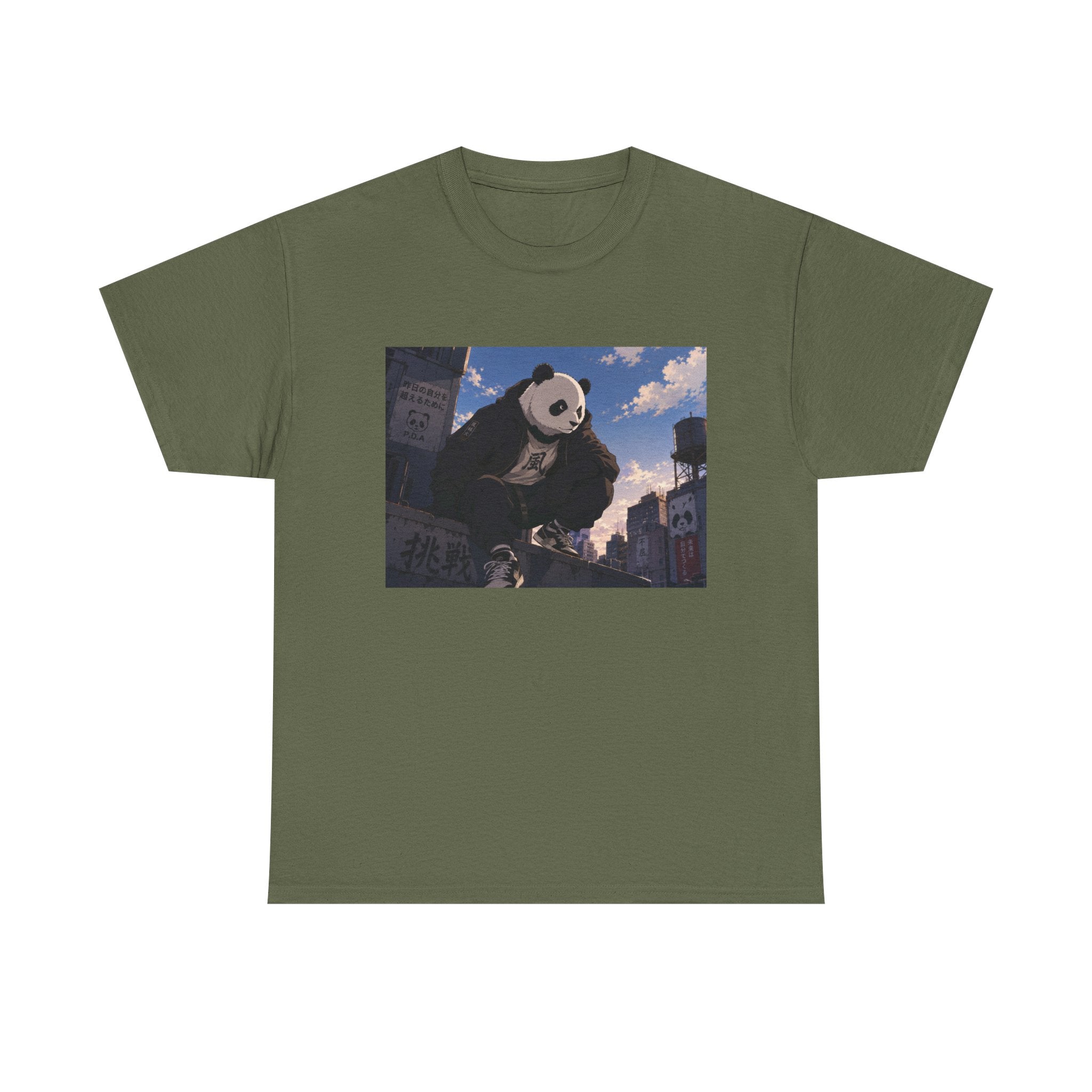 Giant Panda Cityscape Tee – Cute Urban Animal Graphic T-Shirt - Adult