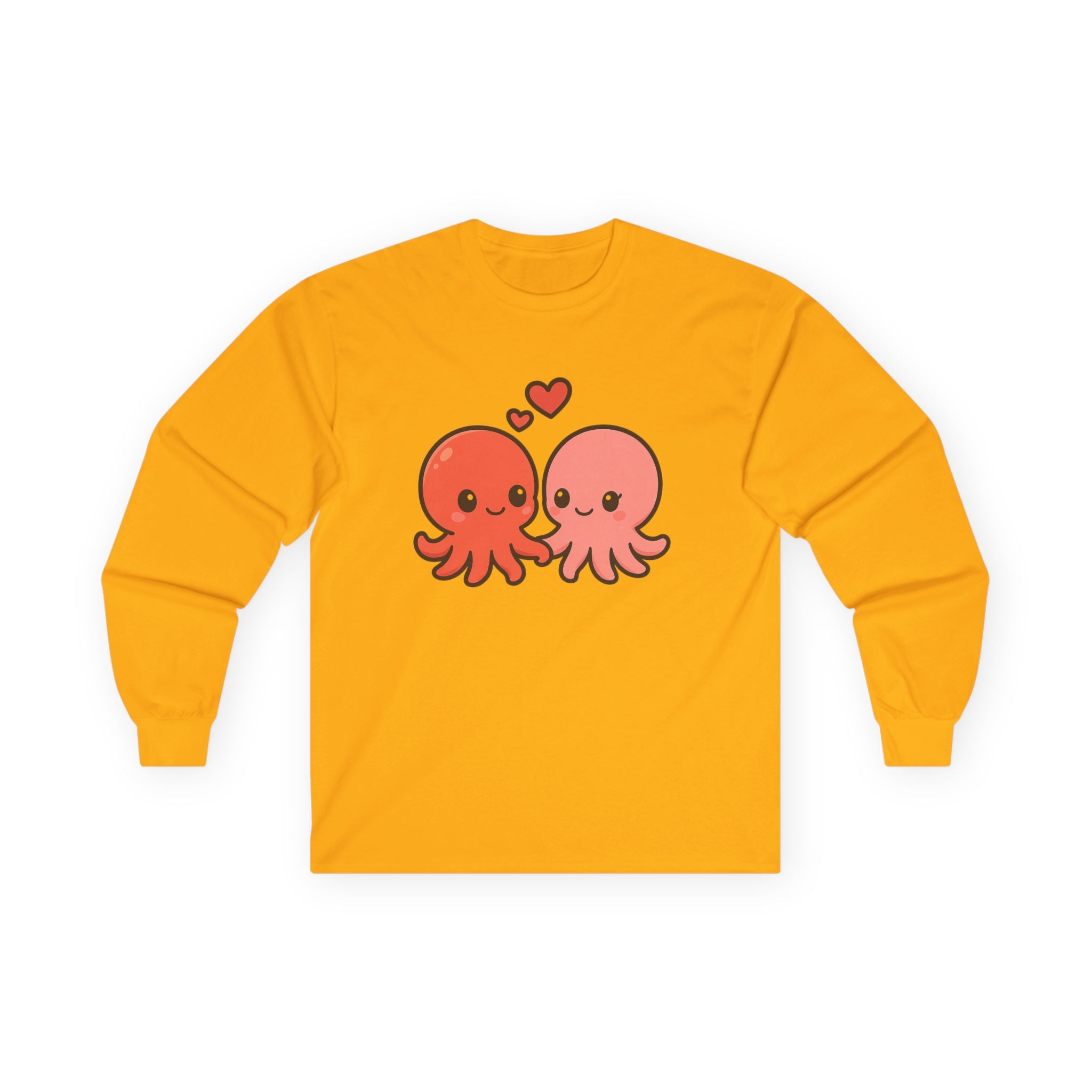 Cute Octopus Couple Long Sleeve Tee — Kawaii Sea Lovers Shirt - Adult