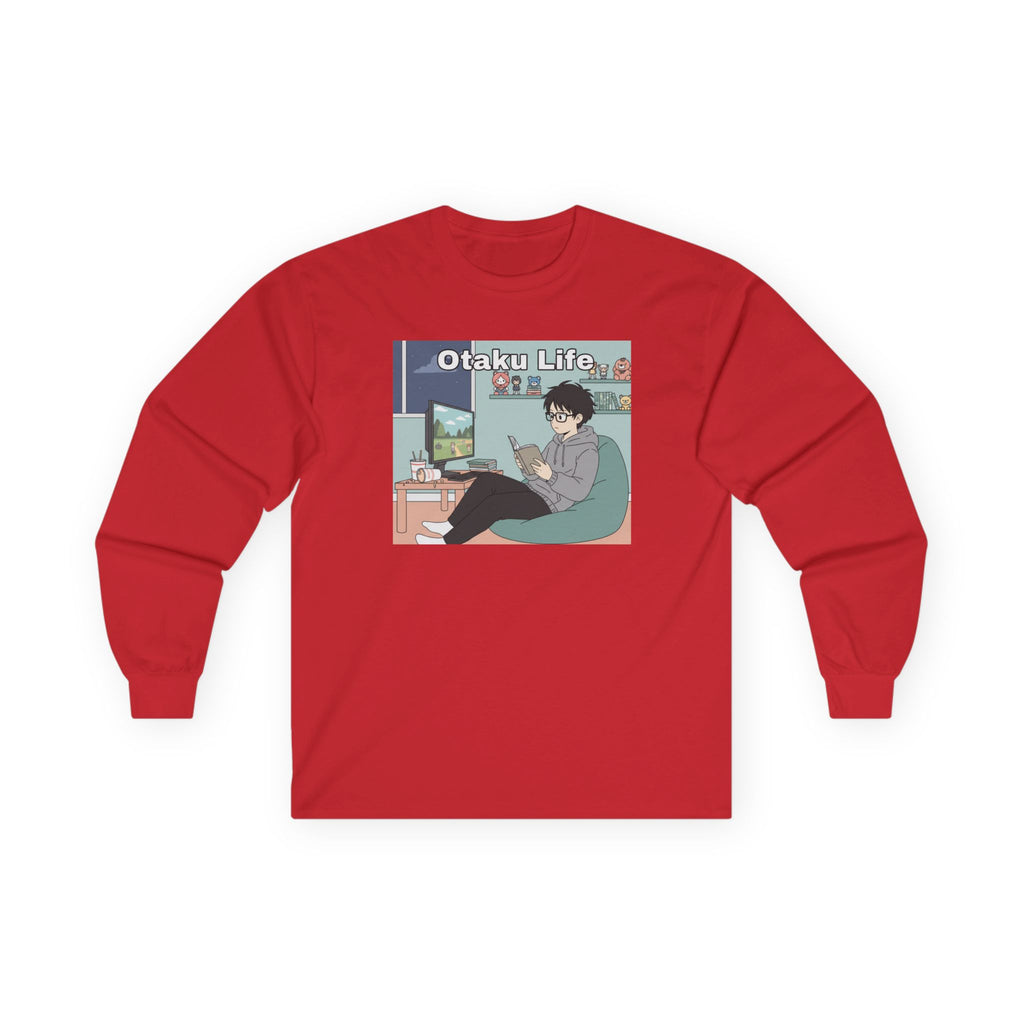 Otaku Life Long Sleeve Tee — Anime Lover Graphic Shirt - Adult