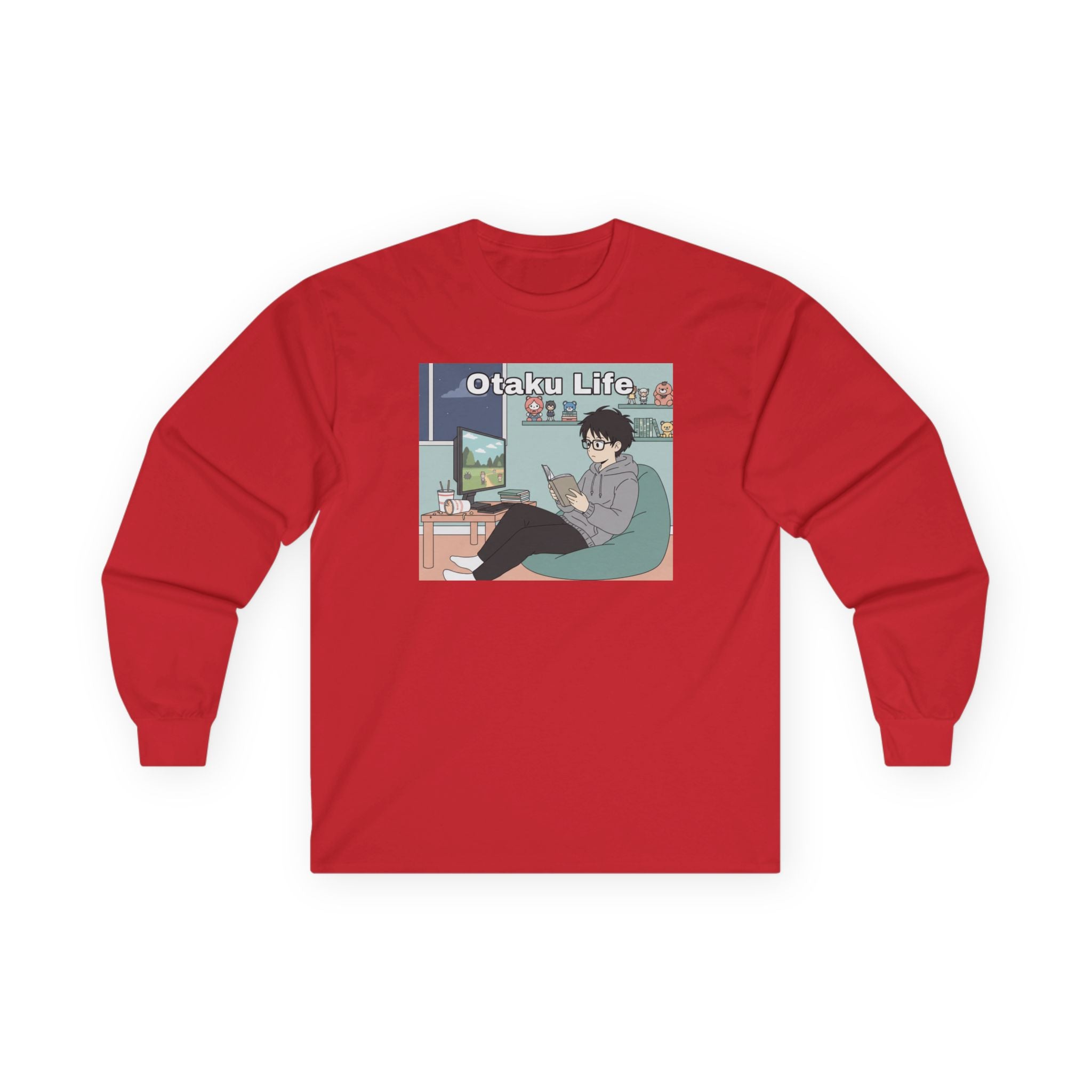 Otaku Life Long Sleeve Tee — Anime Lover Graphic Shirt - Adult