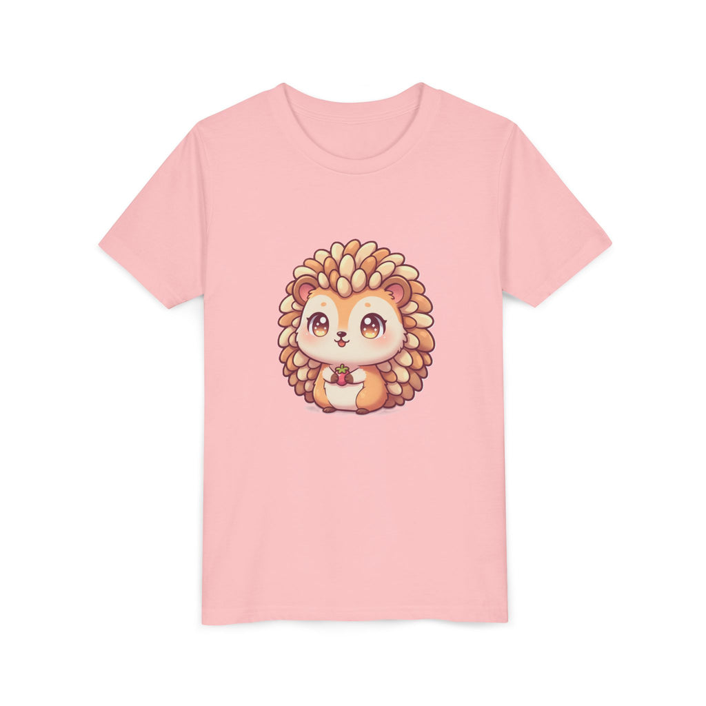 Cute Hedgehog Youth Tee — Adorable Cartoon Woodland Animal Kids Shirt