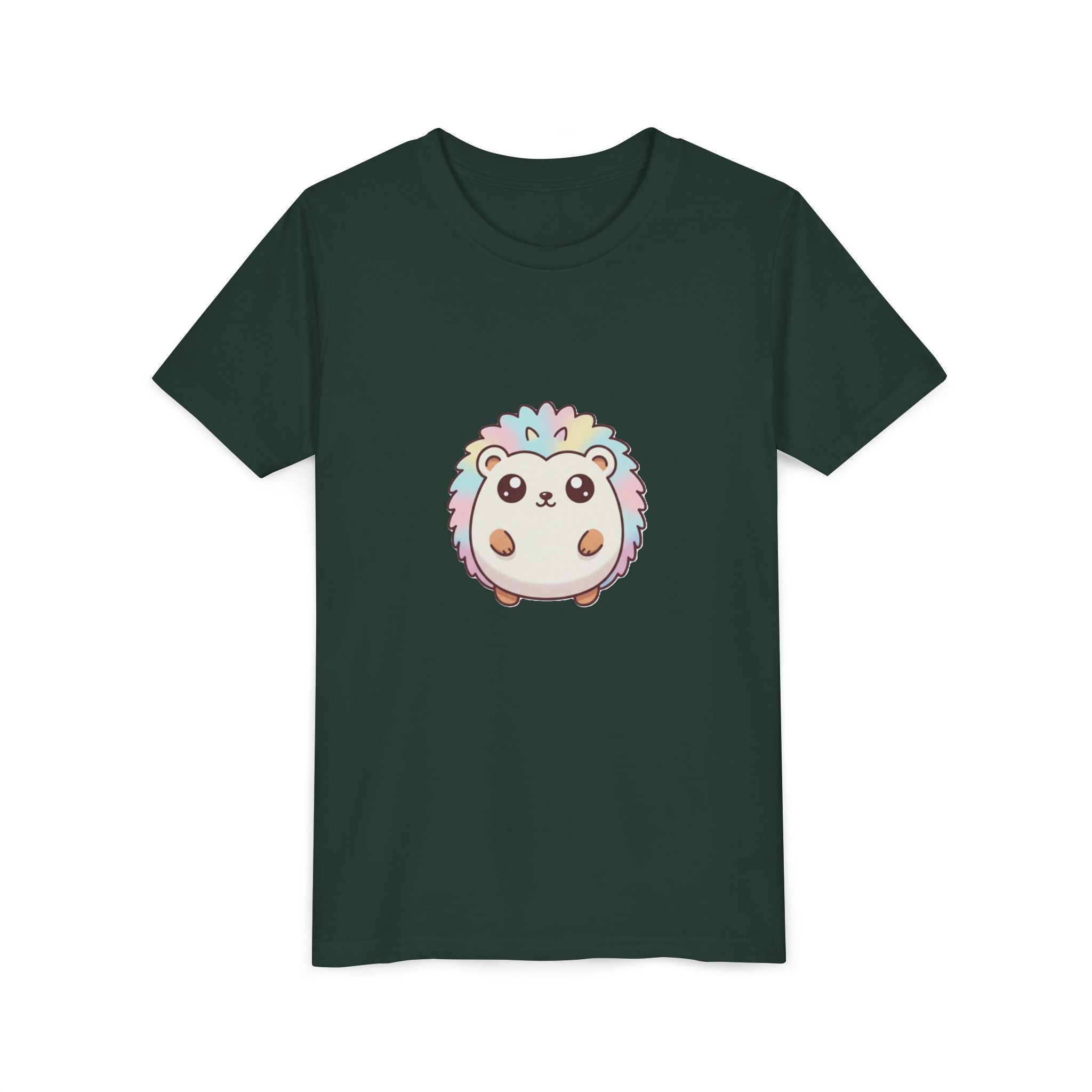 Kids Rainbow Hedgehog T‑Shirt — Cute Pastel Animal Youth Tee