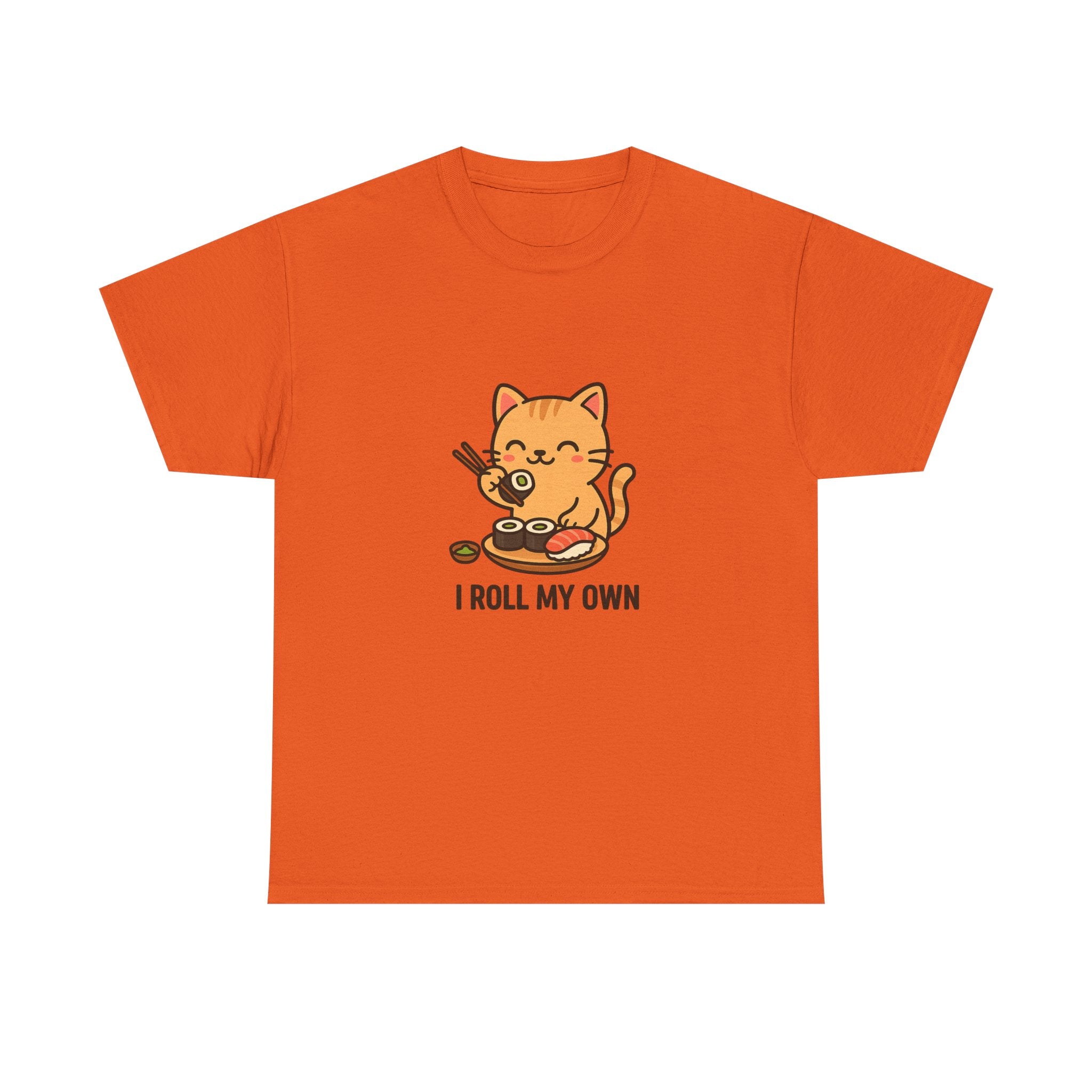 Cat Sushi T-Shirt — Cute 'I Roll My Own' Kawaii Sushi Cat Tee - Adult