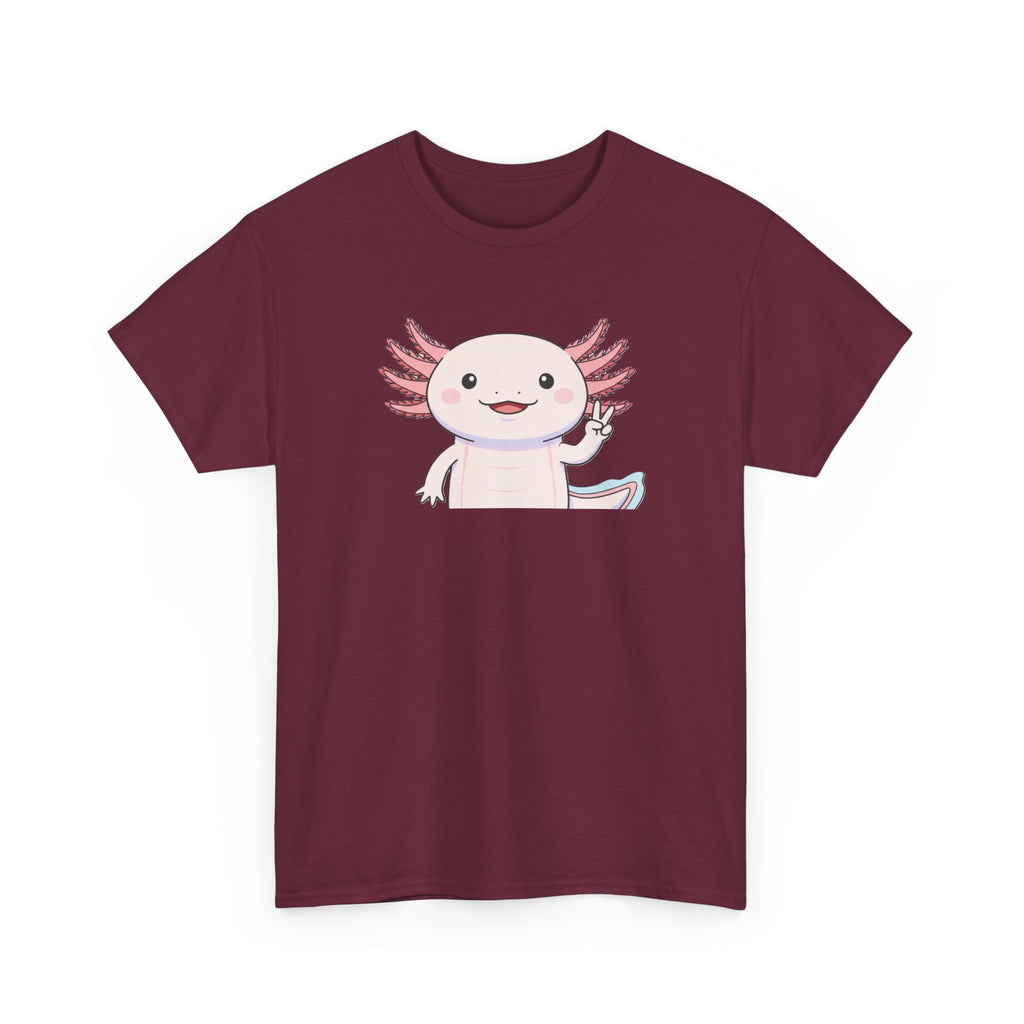 Axolotl Cute Cartoon T‑Shirt — Adorable Pink Axolotl Graphic Tee - Adult