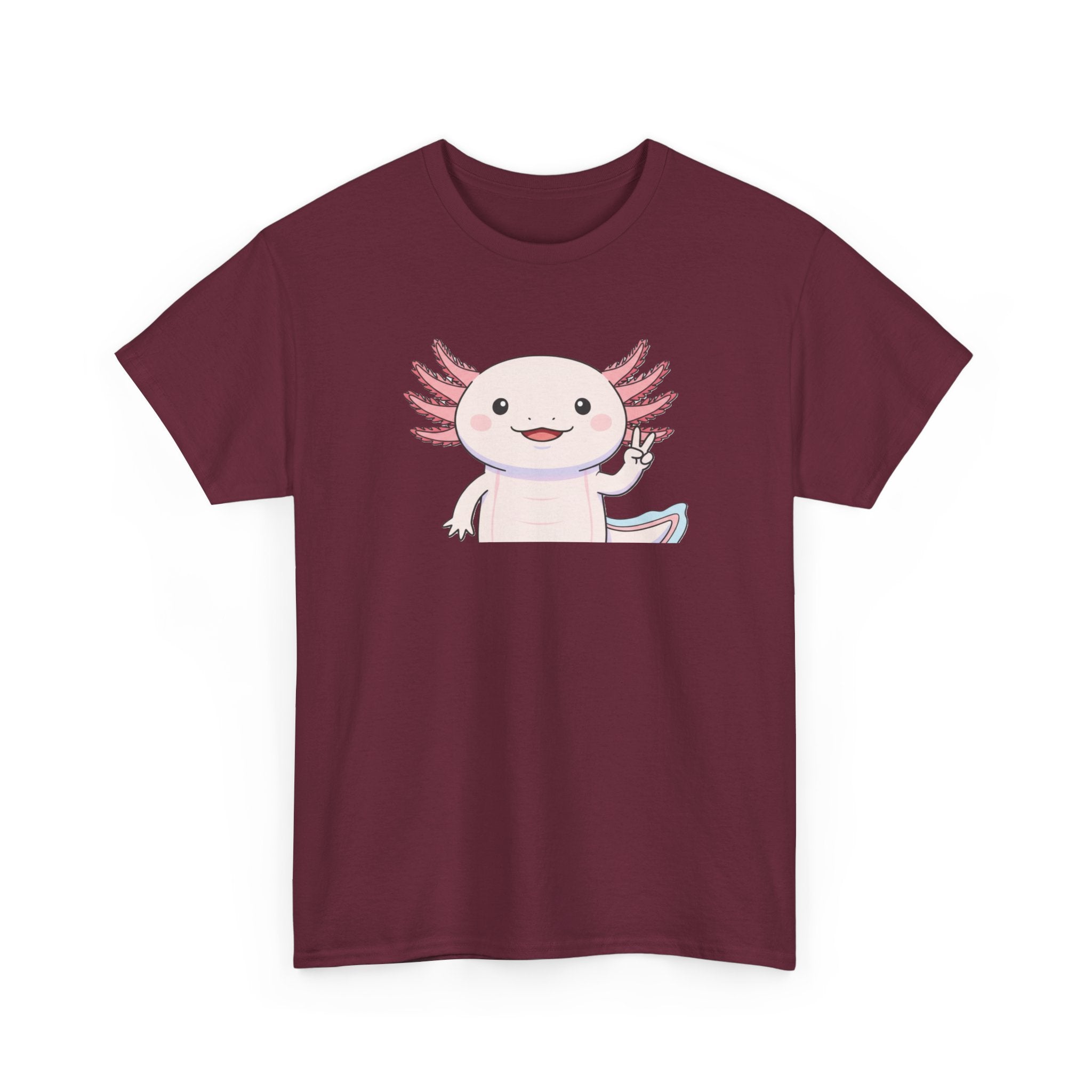 Axolotl Cute Cartoon T‑Shirt — Adorable Pink Axolotl Graphic Tee - Adult