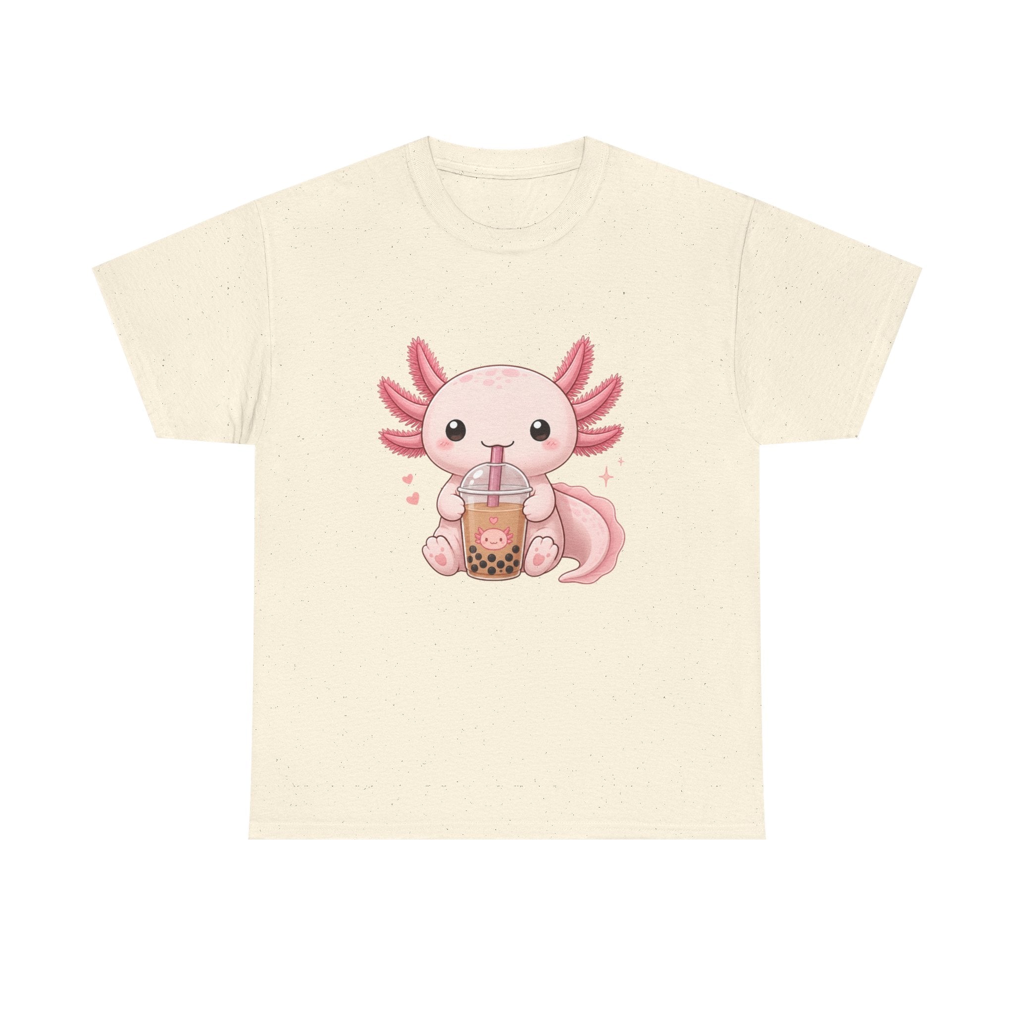 Axolotl Drinking Bubble Tea T-Shirt — Cute Kawaii Boba Tee - Adult