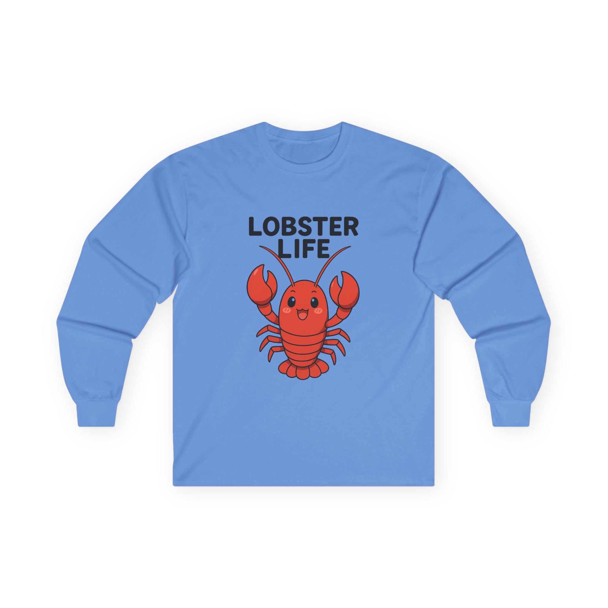 Lobster Life Long Sleeve Tee — Cute Red Lobster Graphic Shirt - Adult