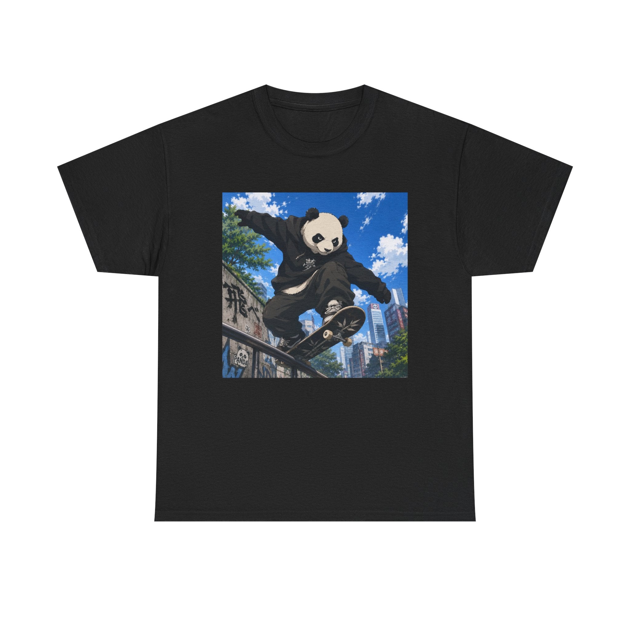 Panda Skateboarder T-Shirt — Urban Skate Panda Graphic Tee - Adult