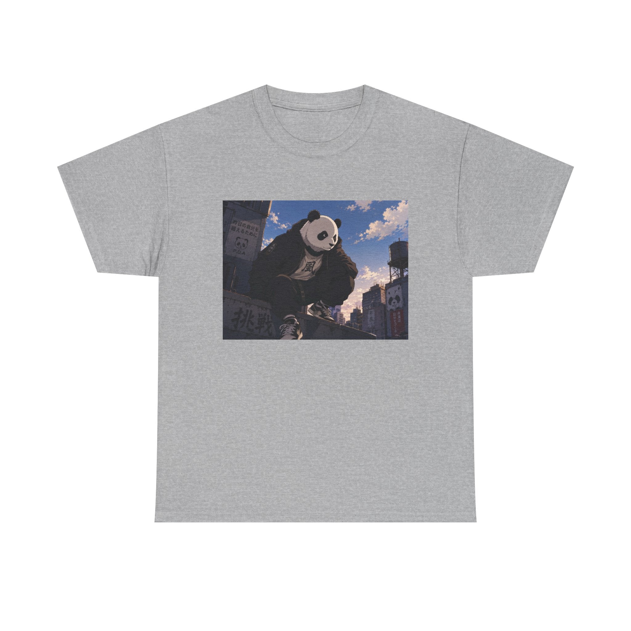 Giant Panda Cityscape Tee – Cute Urban Animal Graphic T-Shirt - Adult